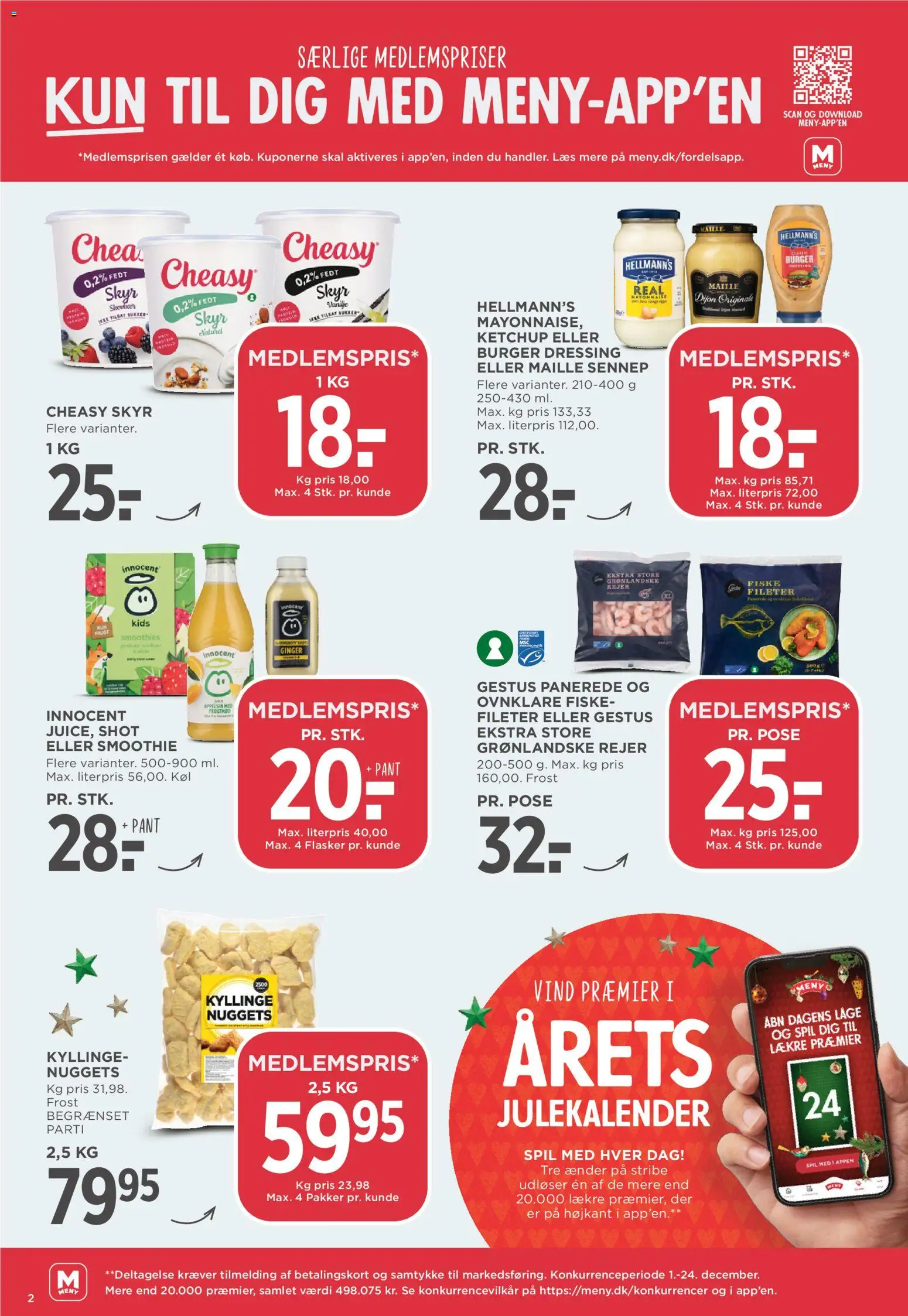 Meny tilbudsavis – gyldig fra 28.11.2025 | Side: 2 | Produkter: Skyr, Nuggets, Vanilje, Rejer