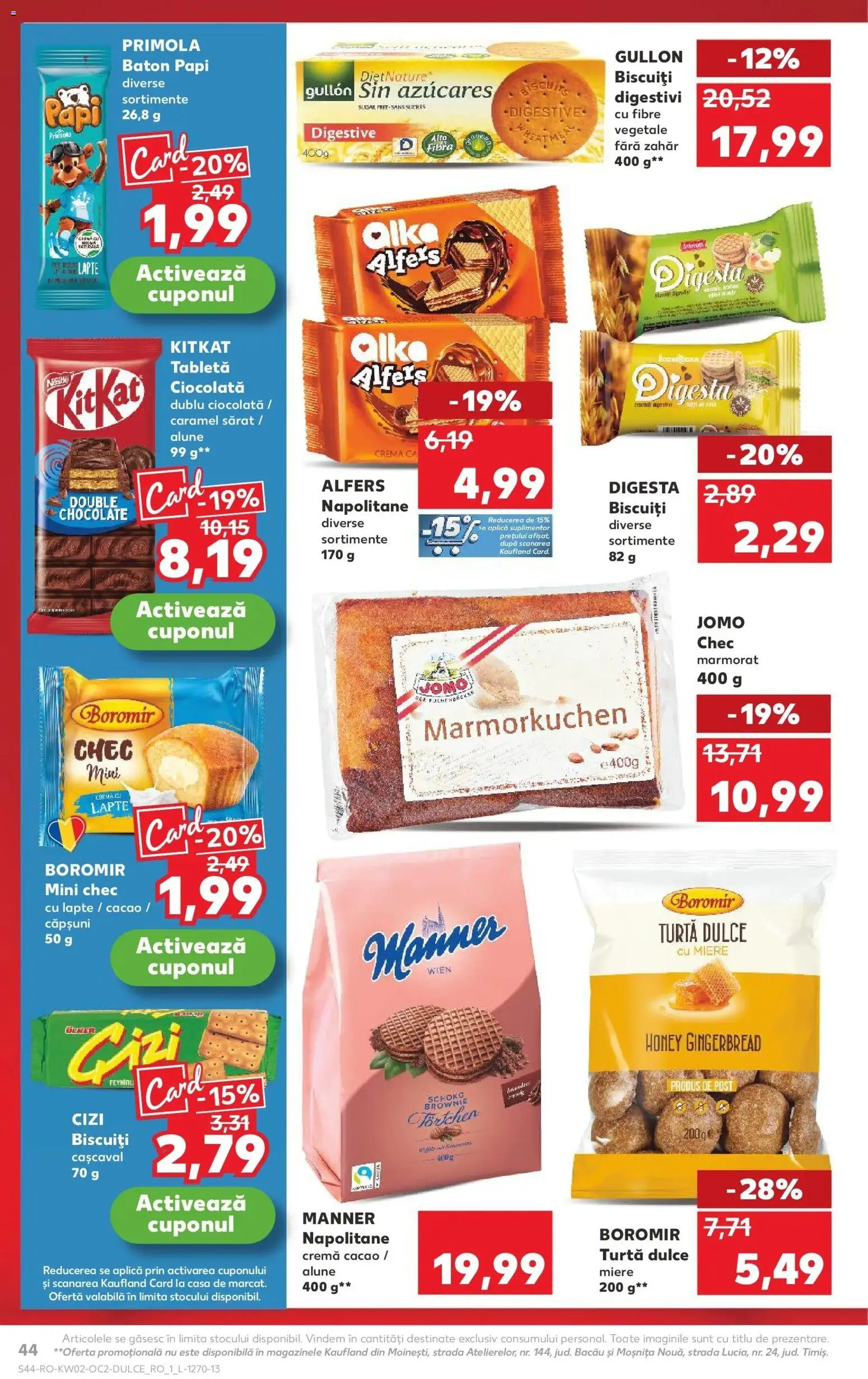 Noul catalog Kaufland – valabil de la 07.01.2026 | Pagină: 44 | Produse: Cremă, Ciocolată, Căpșuni, Biscuiți