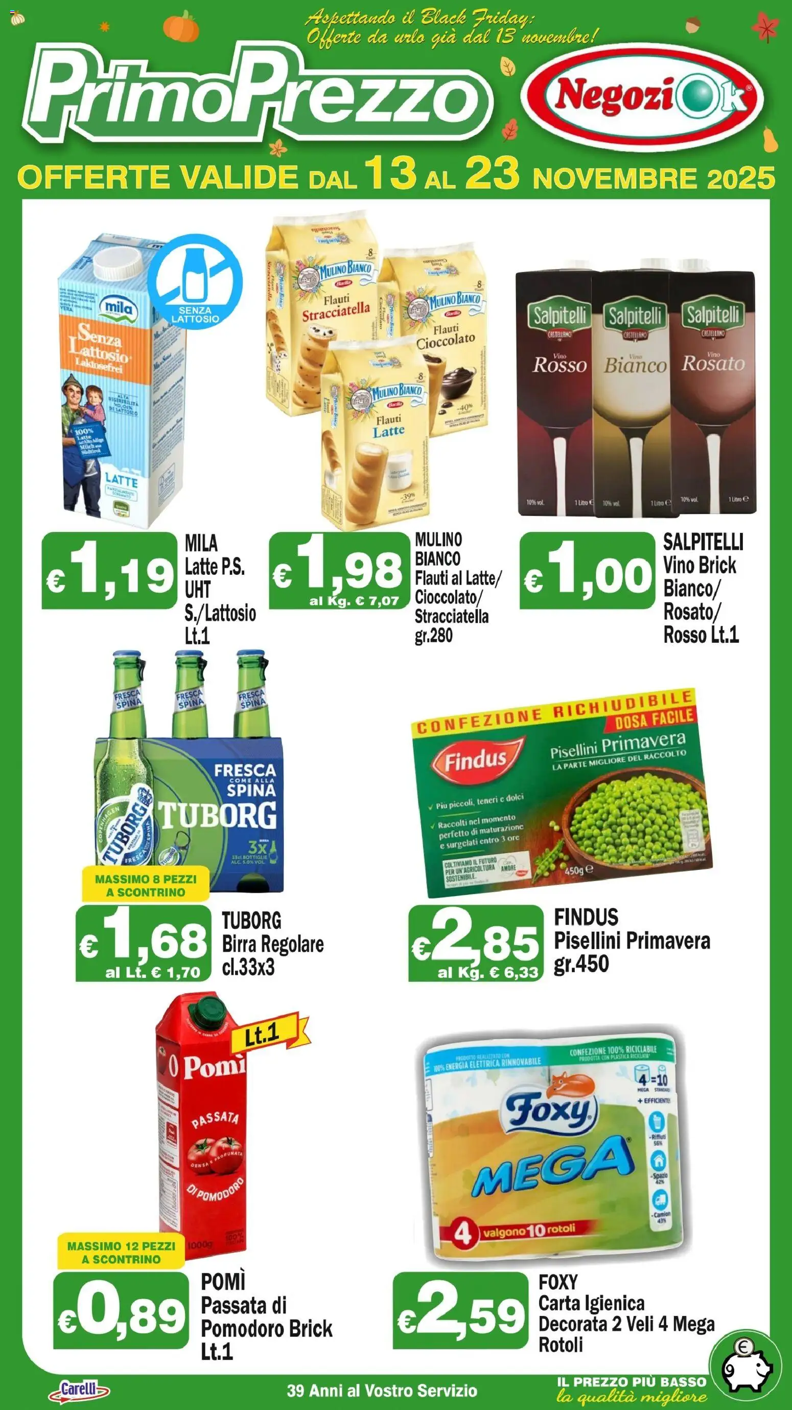 Volantino Primo Prezzo del 13.11.2025 | Pagina: 3 | Prodotti: Carta igienica, Vino, Vino rosso, Vino bianco