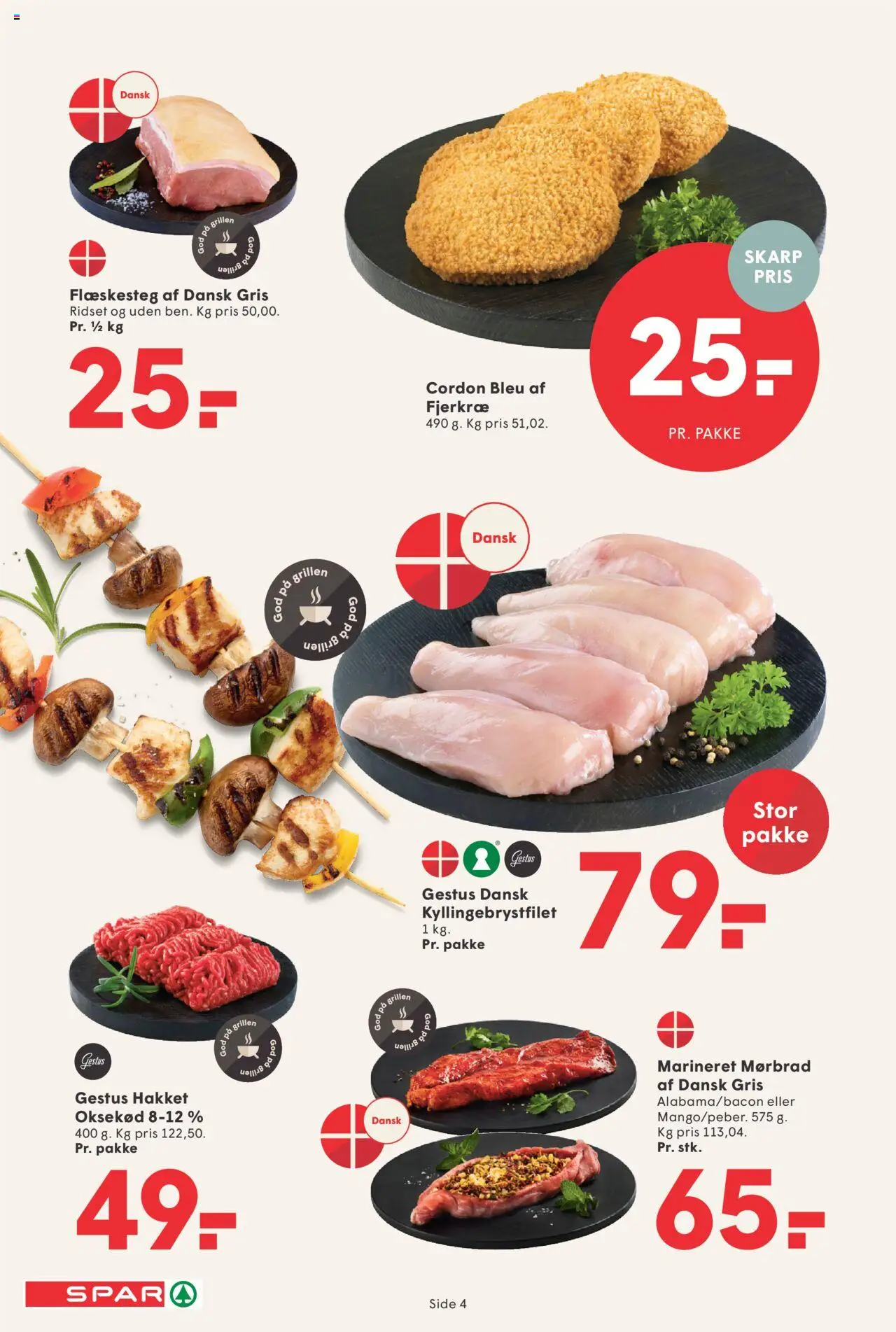 Spar Tilbudsavis gyldig fra 04.07.2025 | Side: 4 | Produkter: Oksekød, Flæskesteg
