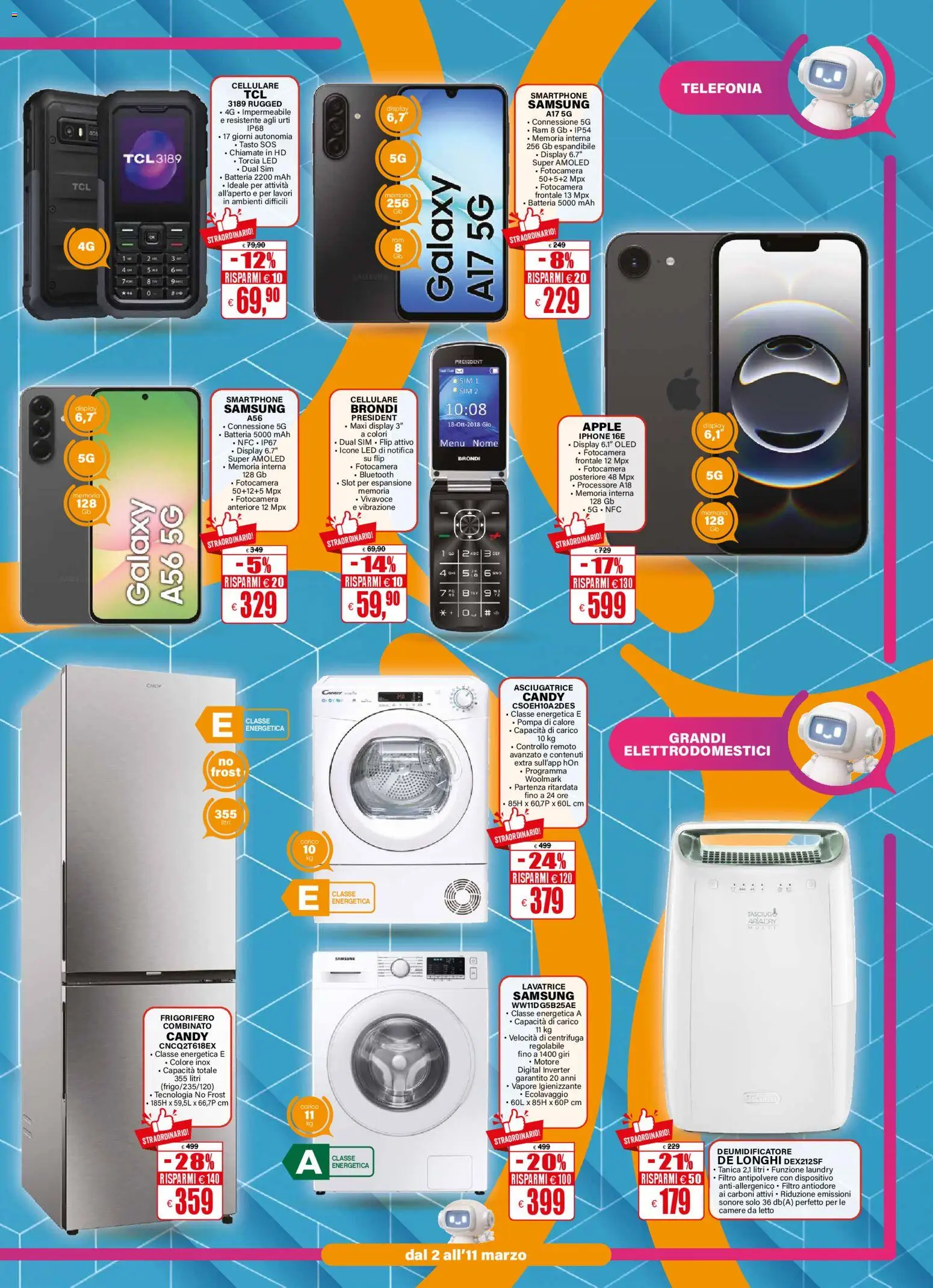 Volantino Il Gigante del 02.03.2026 | Pagina: 3 | Prodotti: Smartphone samsung, Smartphone, Frigorifero, Batteria