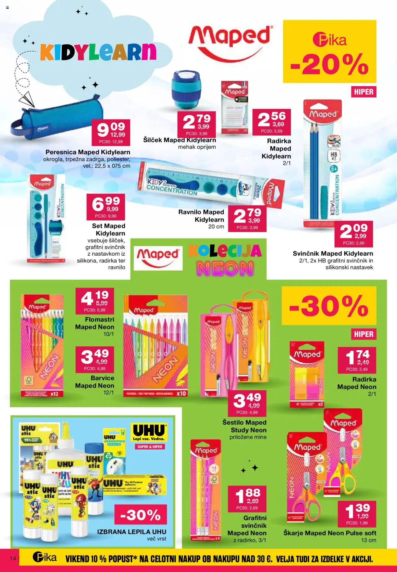 Mercator katalog veselo v šolo │ velja od 30.07.2025 | Stran: 14 | Izdelki: Barvice, Silcek, Peresnica, Svinčnik
