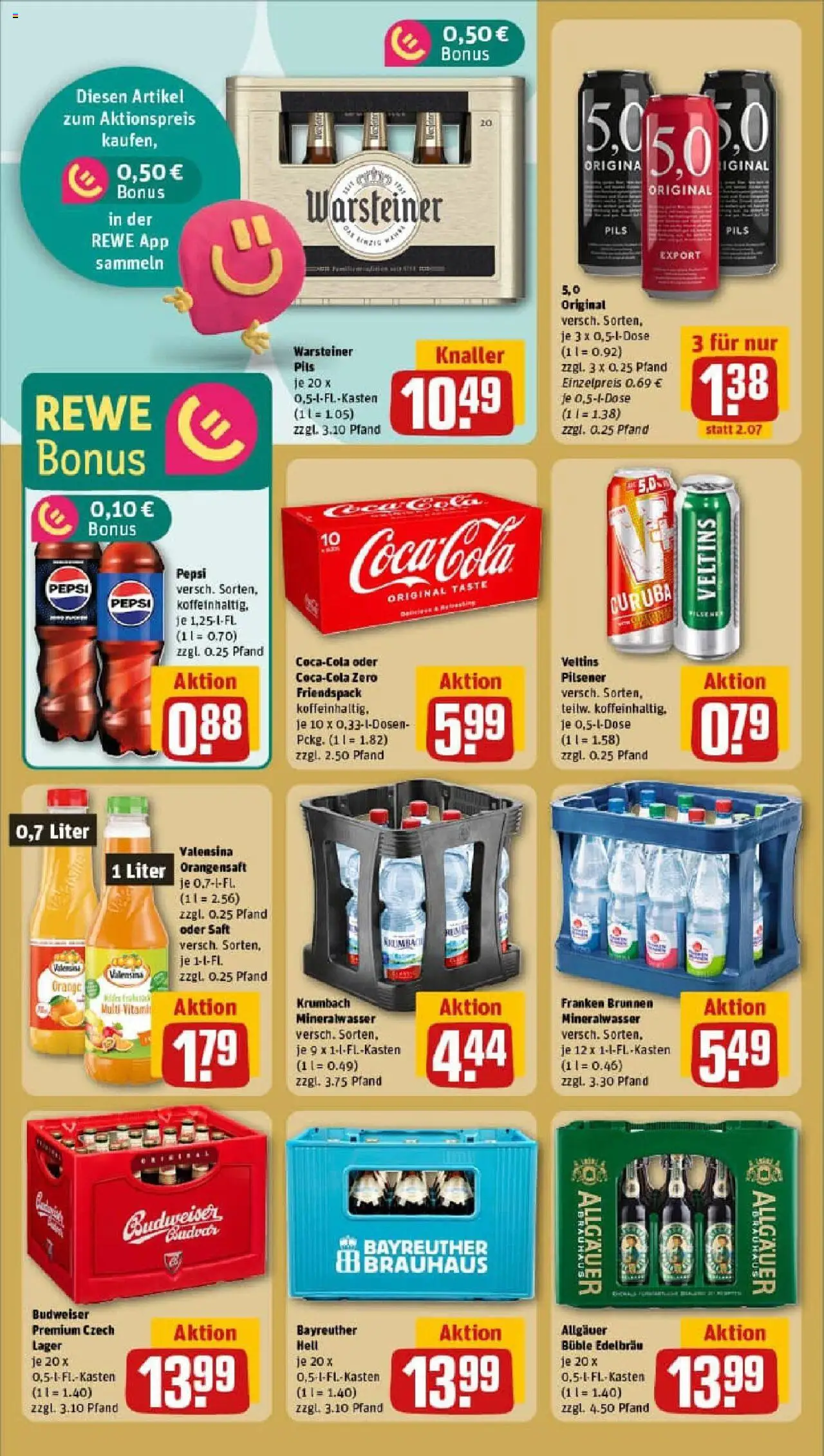 Rewe prospekt Grafing	 – gültig ab 01.09.2025 | Seite: 16 | Produkte: Bayreuther hell, Valensina, Pepsi, Saft