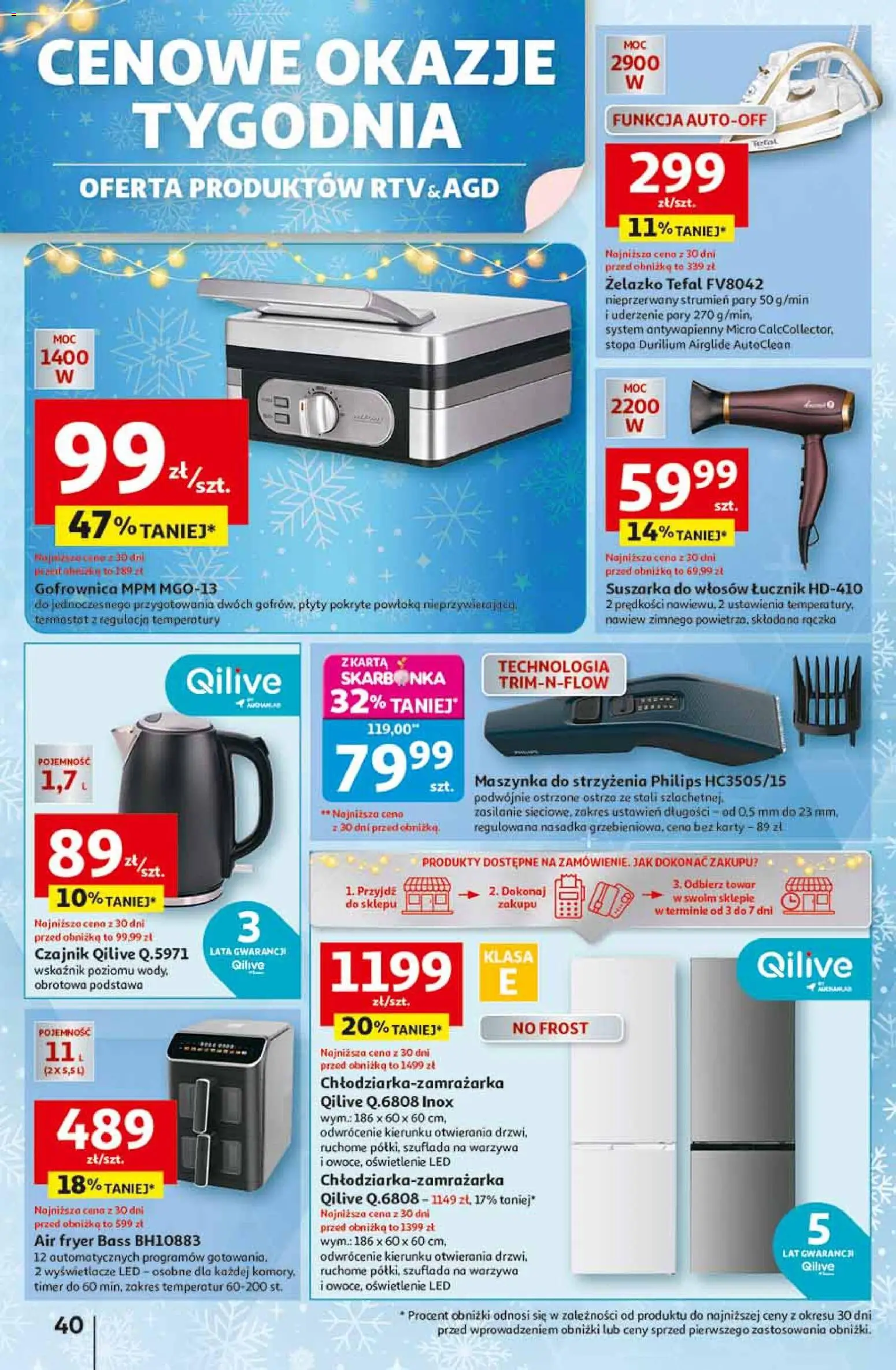 Auchan Black Friday od 13.11.2025 | Strona: 40 | Produkty: Plyty, Maszynka do strzyżenia, Tefal, Warzywa