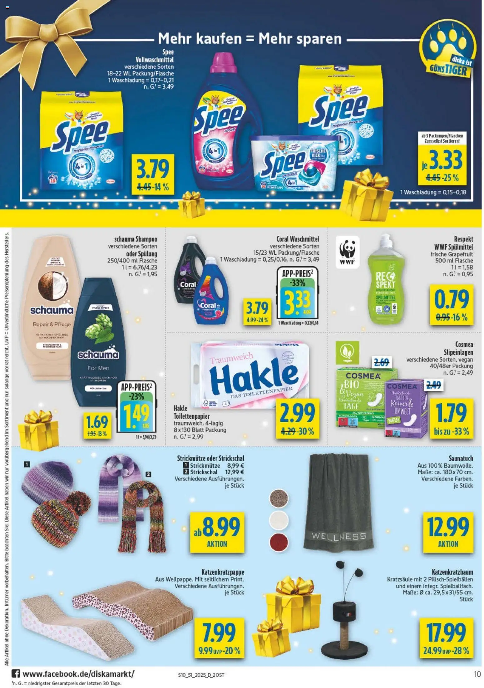 Diska - Diska Angebote Sachsen-Thüringen KW51 – gültig ab 15.12.2025 | Seite: 10 | Produkte: Schauma shampoo, Shampoo, Grapefruit, Toilettenpapier