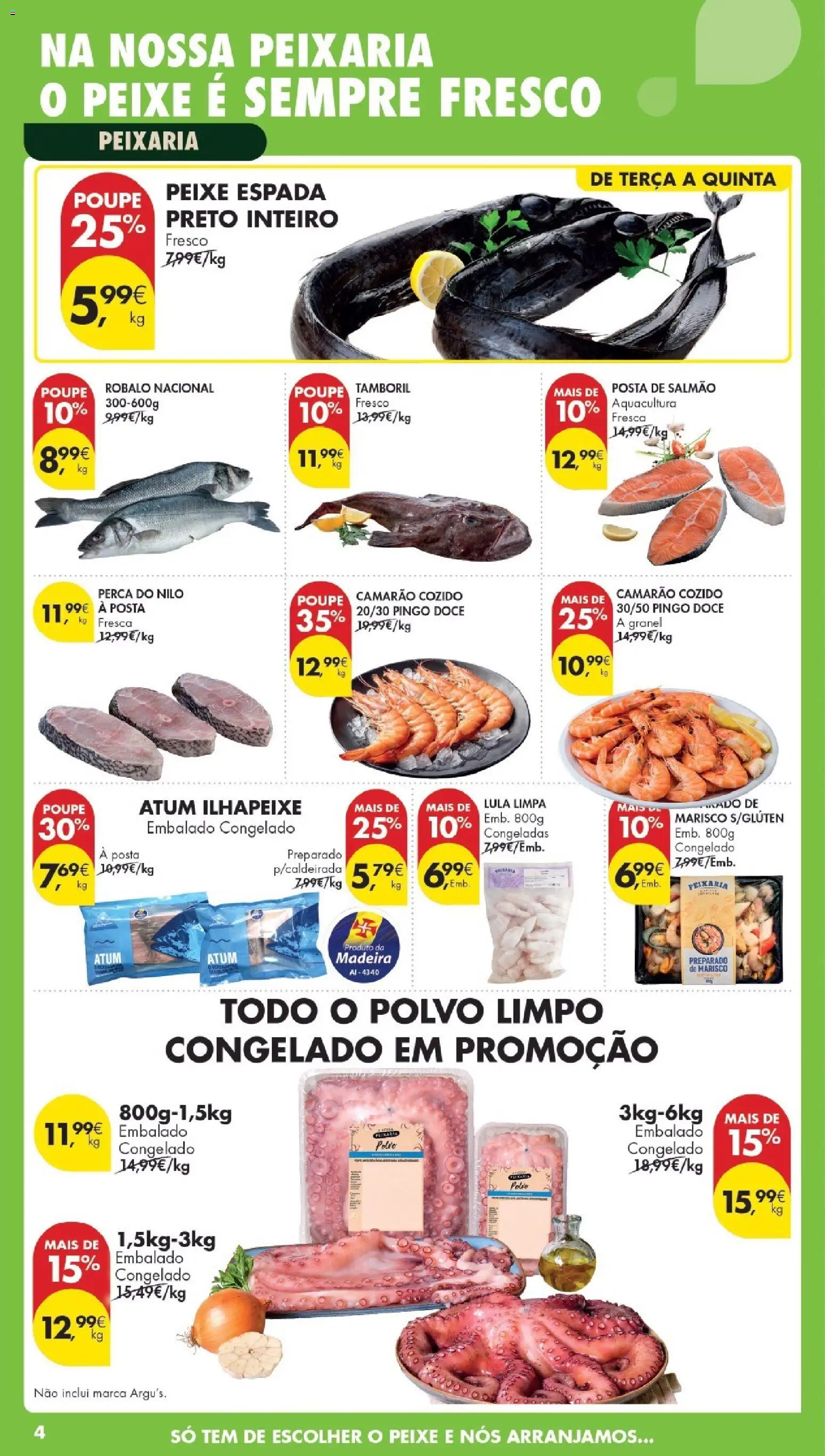 Pingo Doce Poupe Esta Semana Madeira │ válido de 31.03.2026 | Página: 4 | Produtos: Atum, Polvo, Camarão, Tamboril
