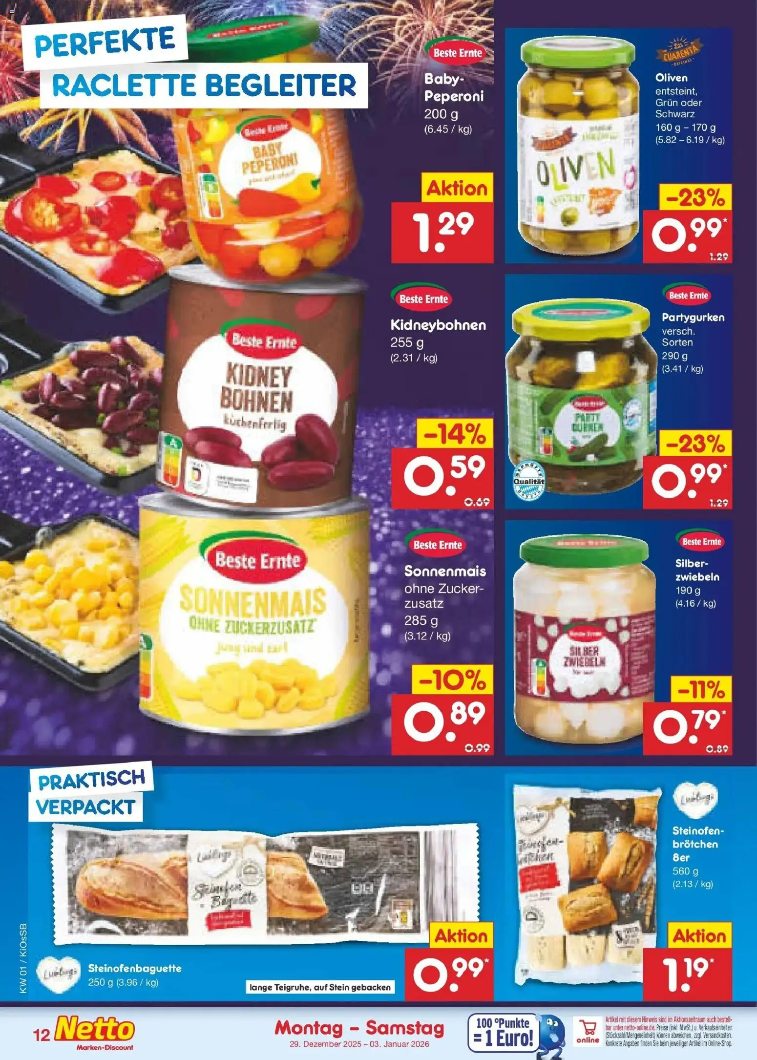 Netto Marken-Discount prospekt Oberhaid	 – gültig ab 28.12.2025 | Seite: 12 | Produkte: Zwiebeln, Zucker, Raclette