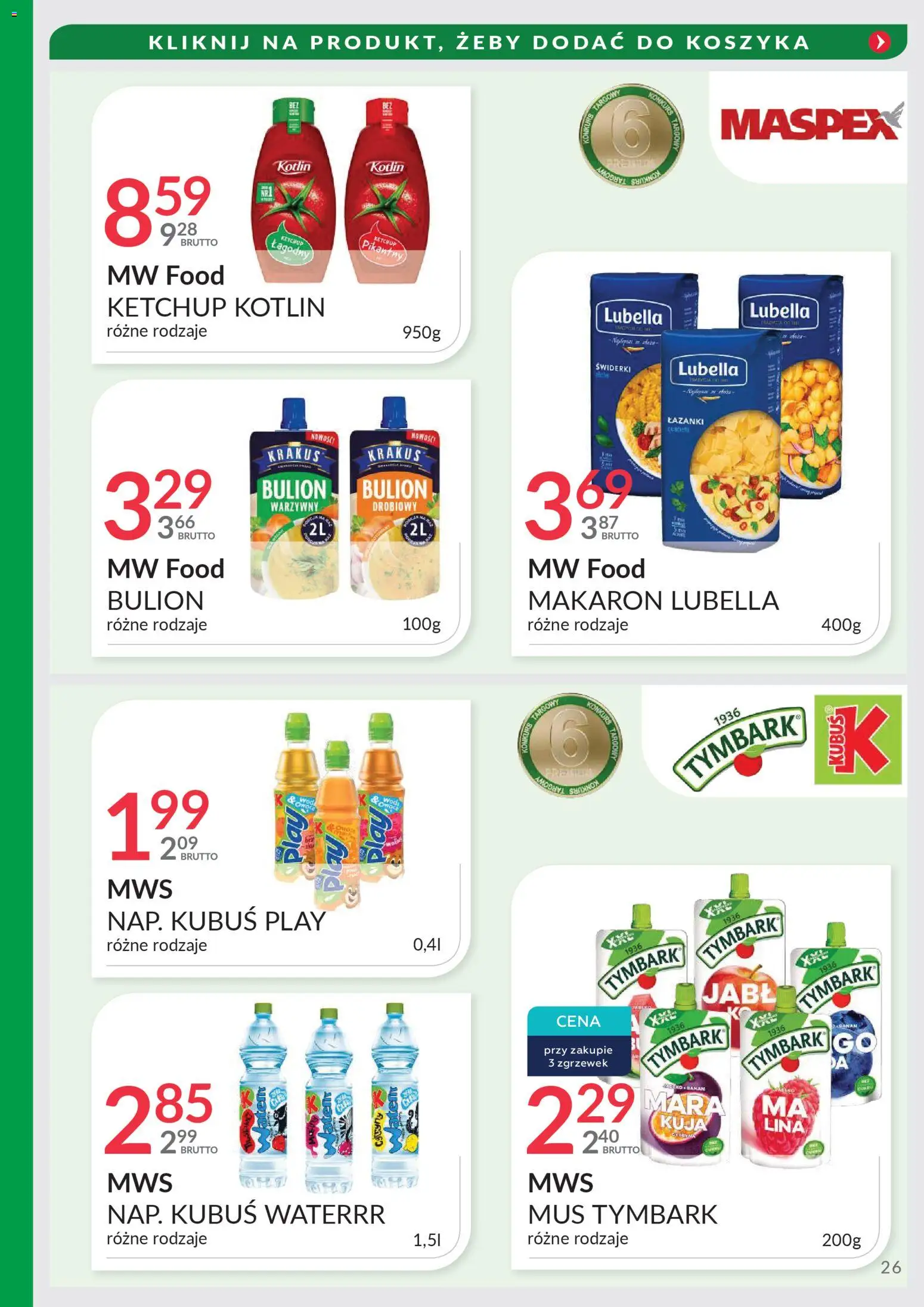 Eurocash Gazetka - Targi Jesień od 03.11.2025 | Strona: 26 | Produkty: Ketchup, Bulion warzywny, Banan, Makaron