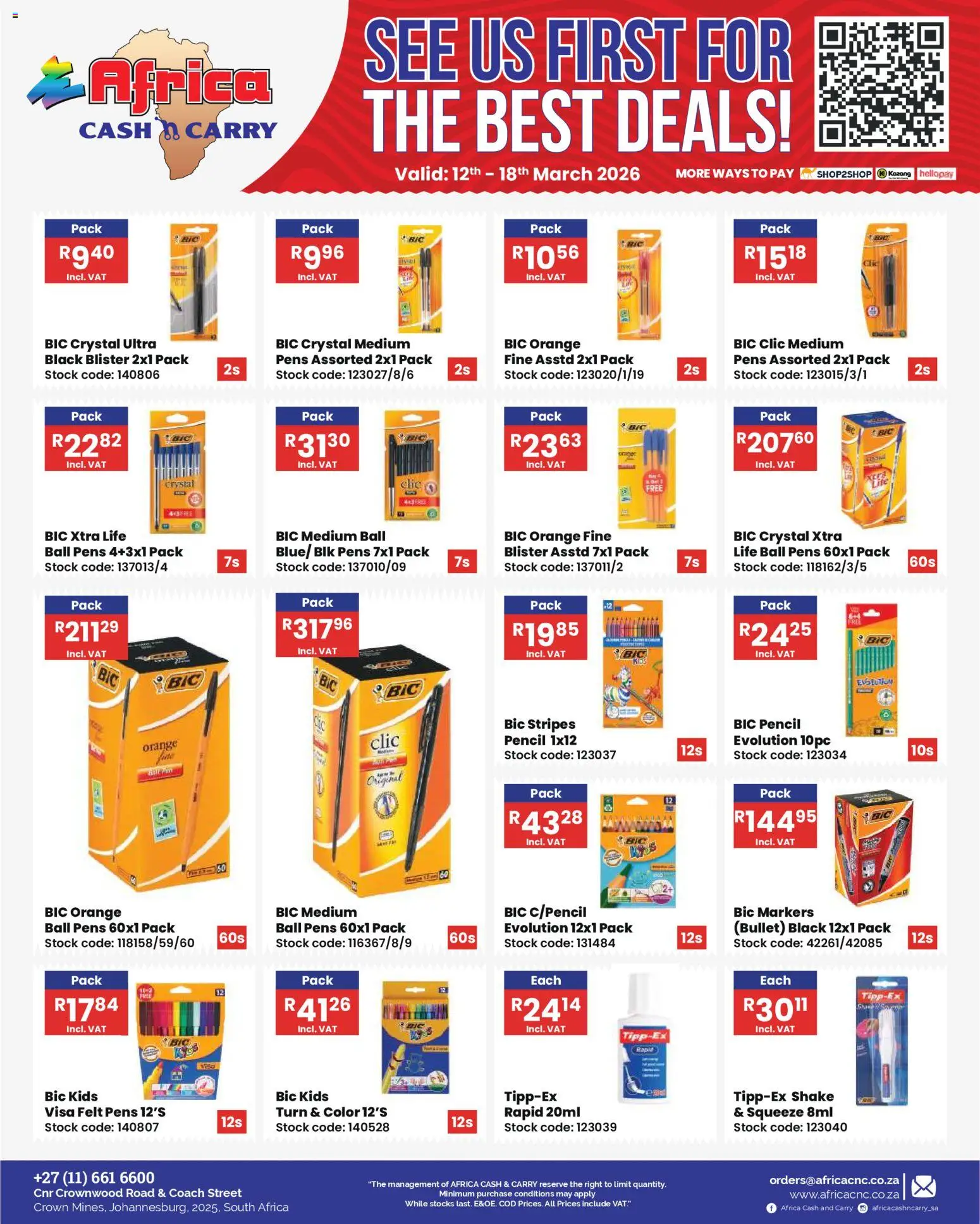 New Africa Cash & Carry catalogue – valid from 12.03.2026 | Page: 42 | Products: Pencil, Stock