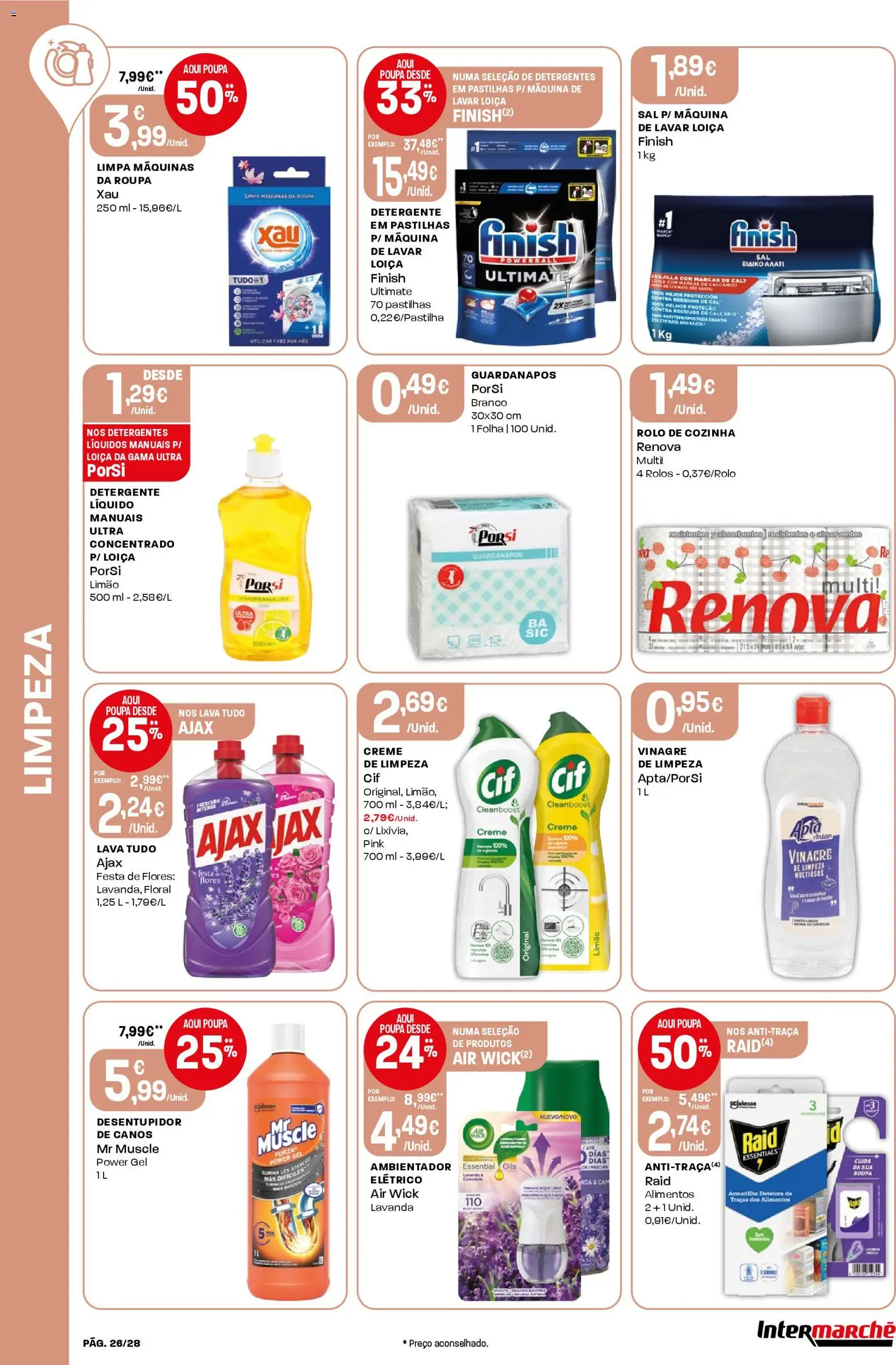 Intermarché folheto │ válido de 02.01.2026 | Página: 26 | Produtos: Flores, Guardanapos, Detergente, Creme
