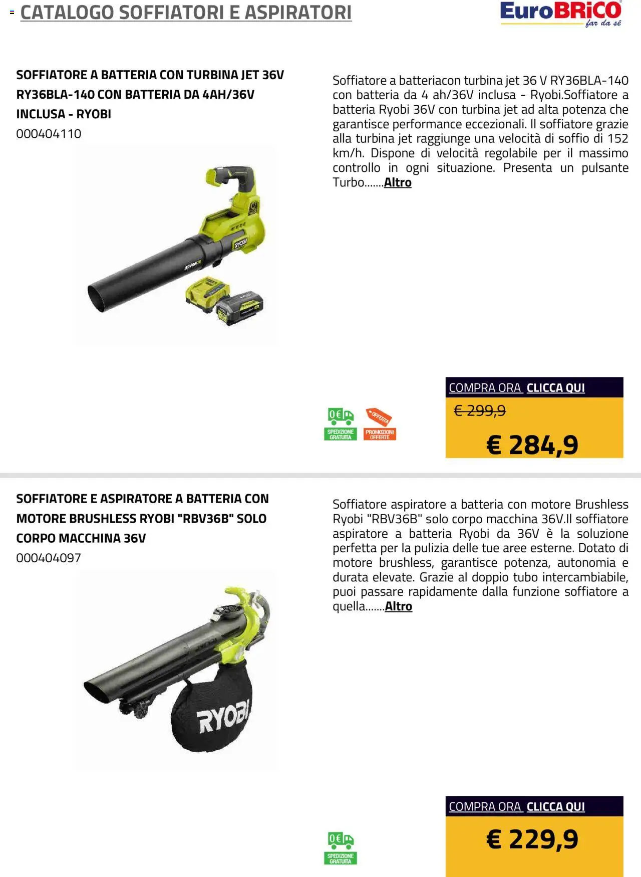 Volantino Eurobrico del 23.07.2025 | Pagina: 3 | Prodotti: Tubo, Batteria