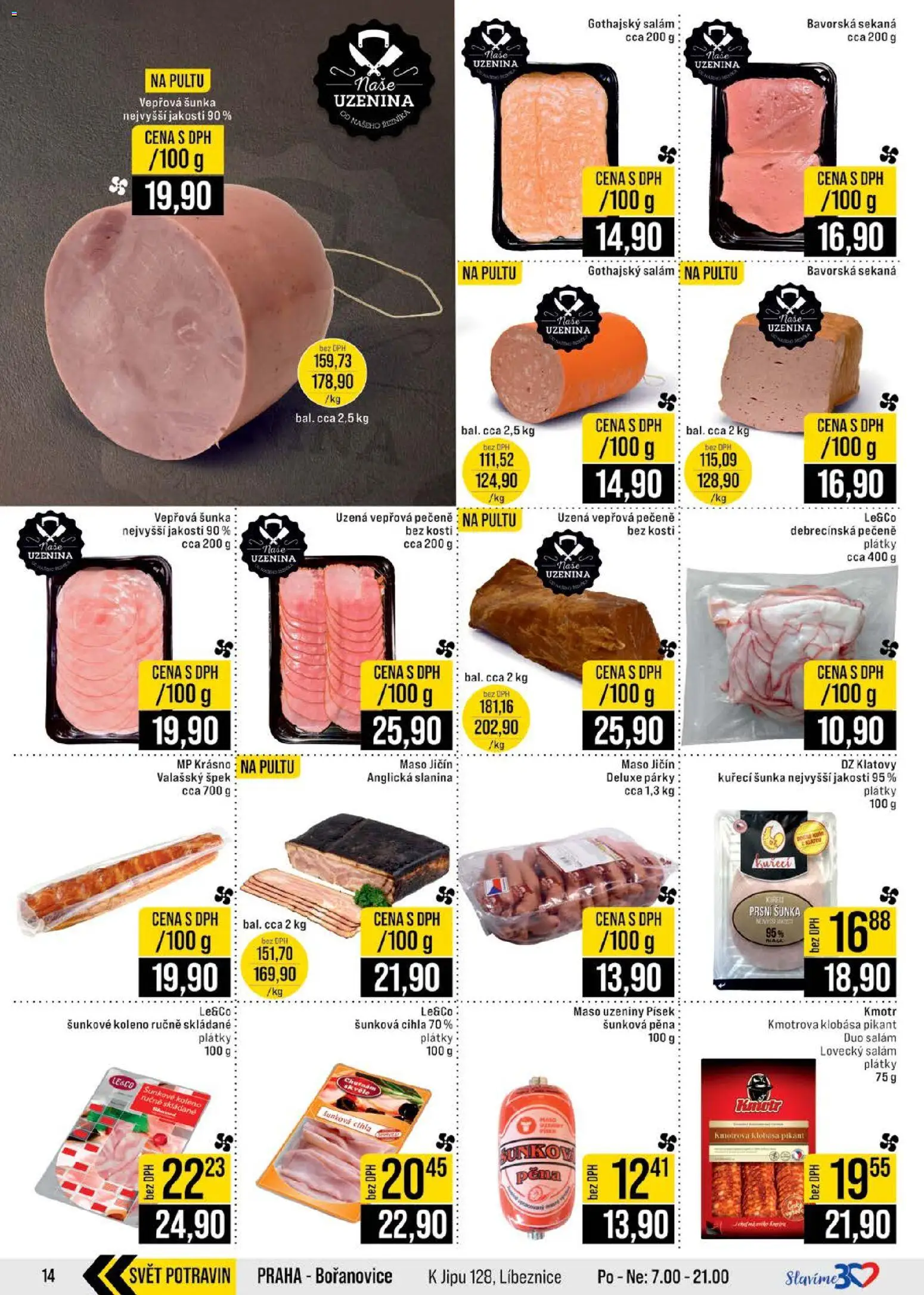 Jip leták - Cash & Carry od 19.11.2025 | Strana: 14 | Produkty: Vepřová pečeně, Salám, Sekaná, Kuřecí šunka