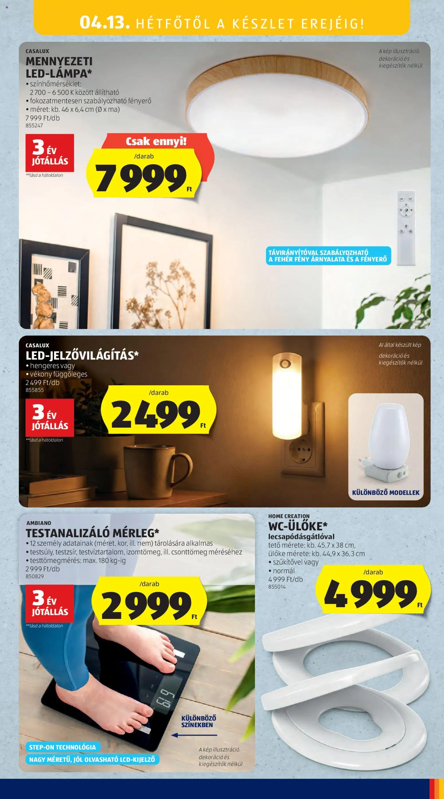 Aldi akciós ujság - amely érvényes a következő dátumtól: 09.04.2026 | Oldal: 13 | Termékek: Body, Ülőke, Dekoráció