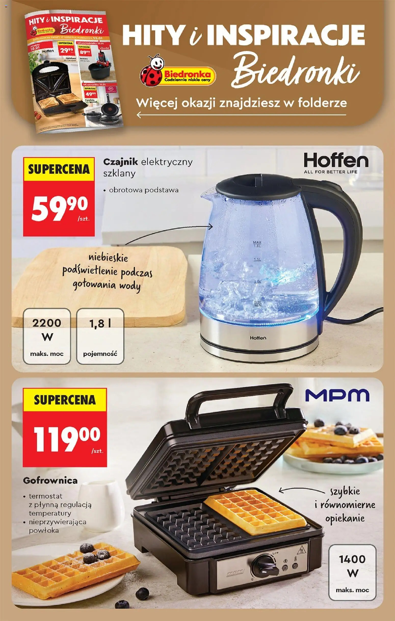 Biedronka gazetka od 12.01.2026 | Strona: 80 | Produkty: Czajnik, Gofrownica