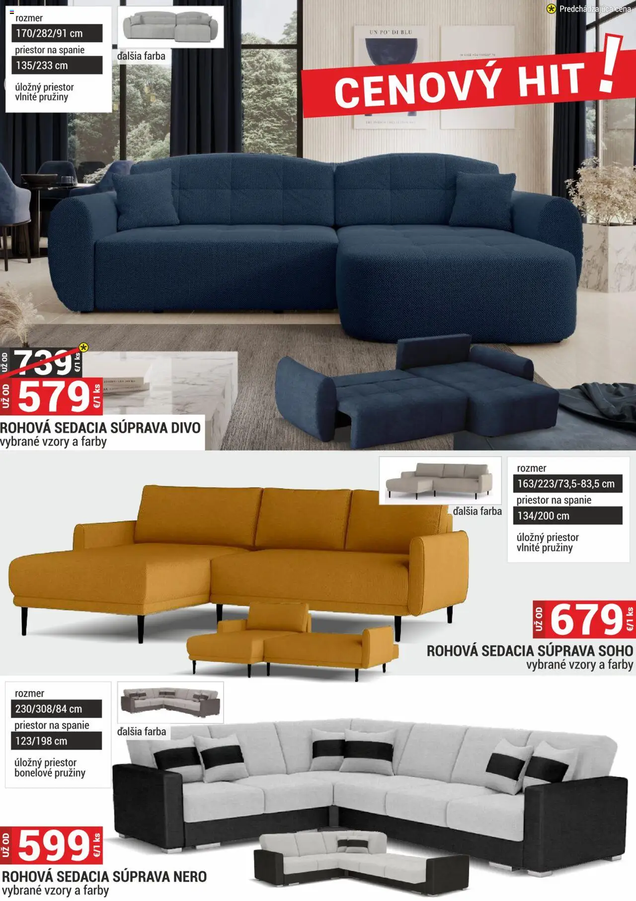 Merkury Market nábytok, sedačky, matrace │ platný od 01.08.2025 | Strana: 23 | Produkty: Rohová sedacia súprava, Sedacia súprava