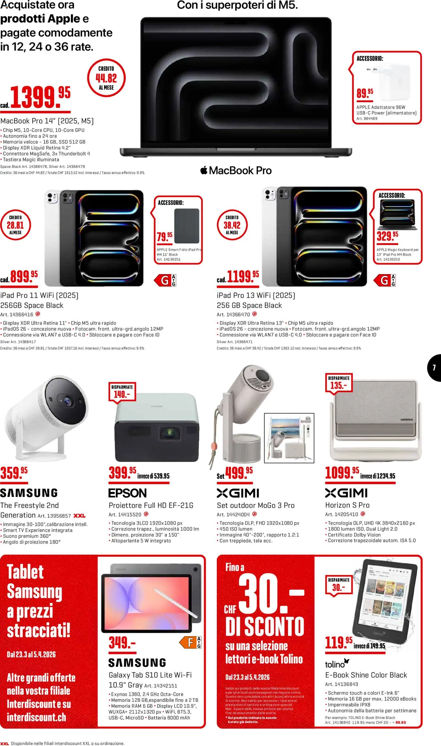 Interdiscount aktionen IT – gültig ab 23.03.2026 | Seite: 7 | Produkte: Tablet, Apple, Samsung, Ipad