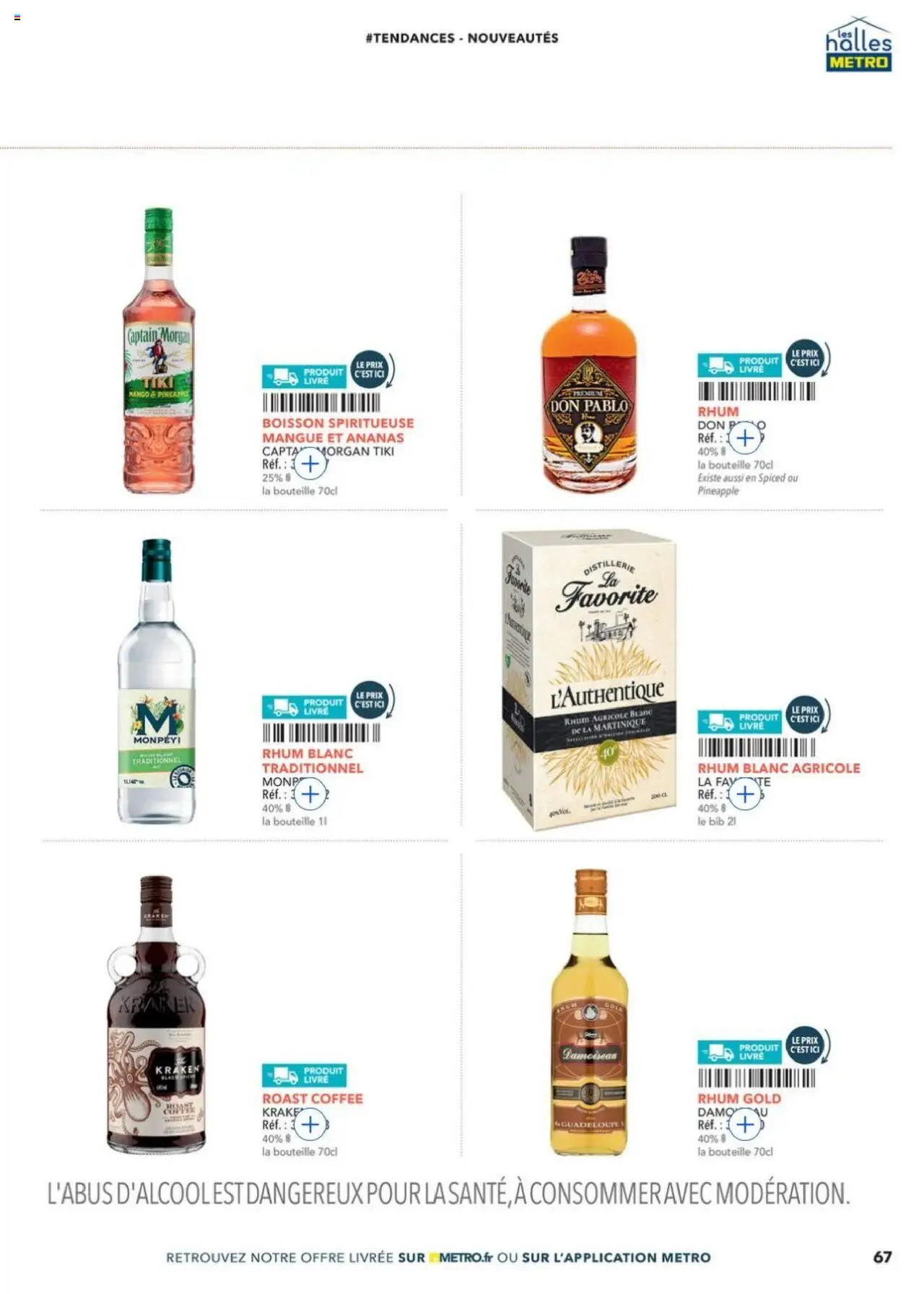 {H1} | Page: 67 | Produits: Mangue, Captain Morgan, Rhum blanc traditionnel, Livre
