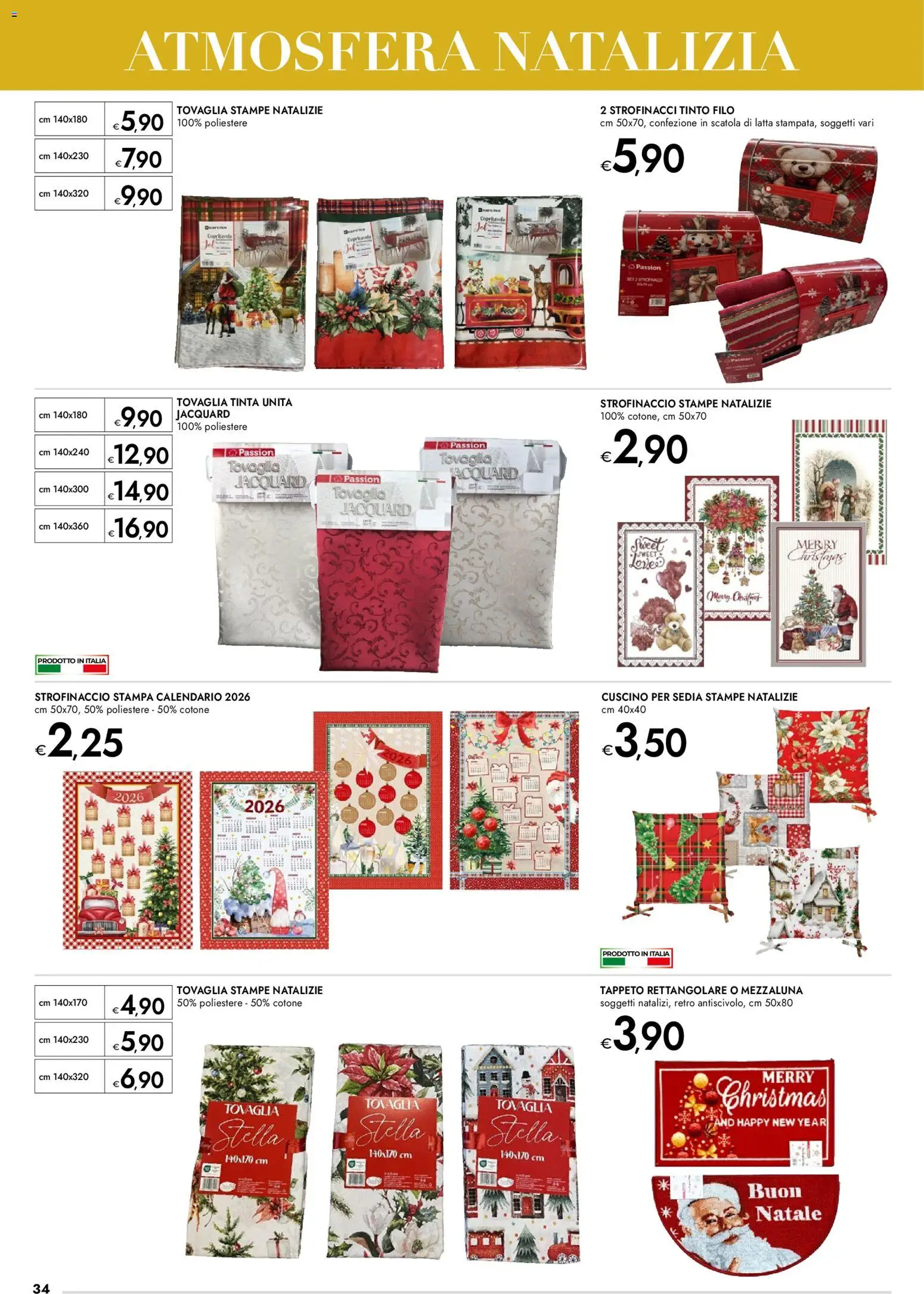 Volantino bennet del 20.11.2025 | Pagina: 34 | Prodotti: Stampa, Cuscino, Strofinacci, Scatola