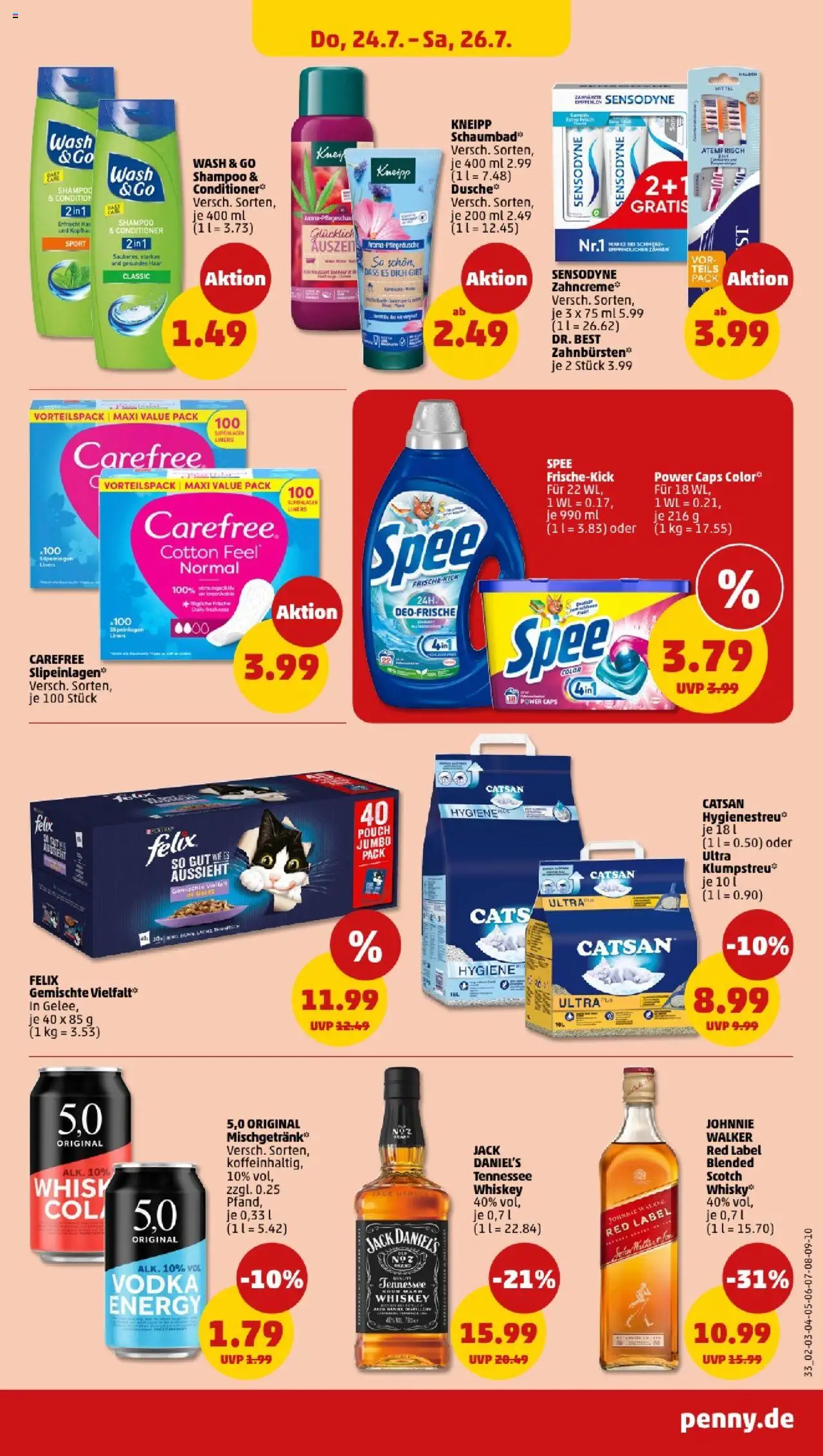 Penny - Bayern  - gültig ab dem 21.07.2025 | Seite: 33 | Produkte: Shampoo, Spee, Vodka, Whiskey