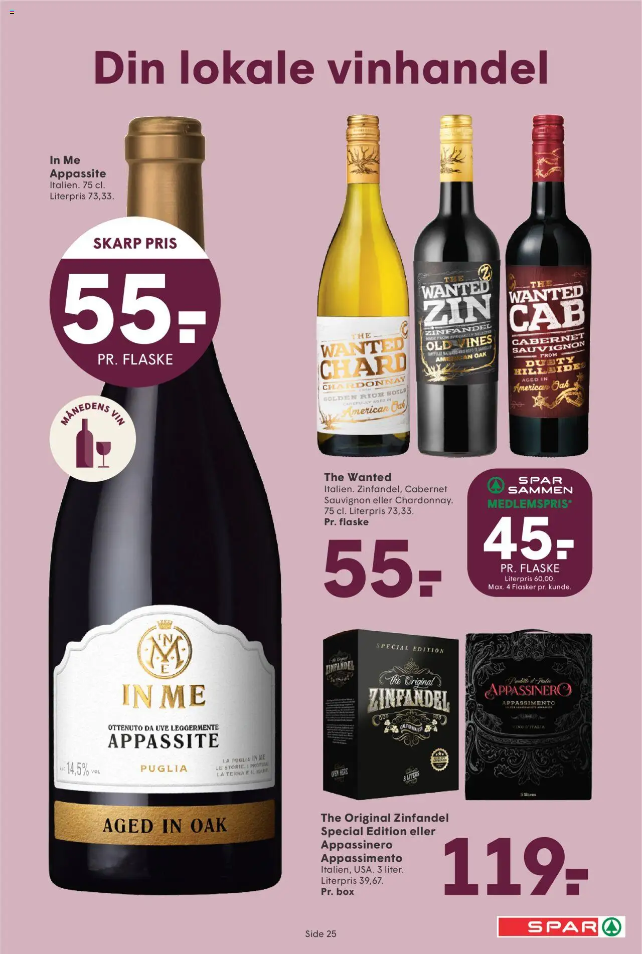 Spar tilbudsavis – gyldig fra 03.10.2025 | Side: 25 | Produkter: Vin