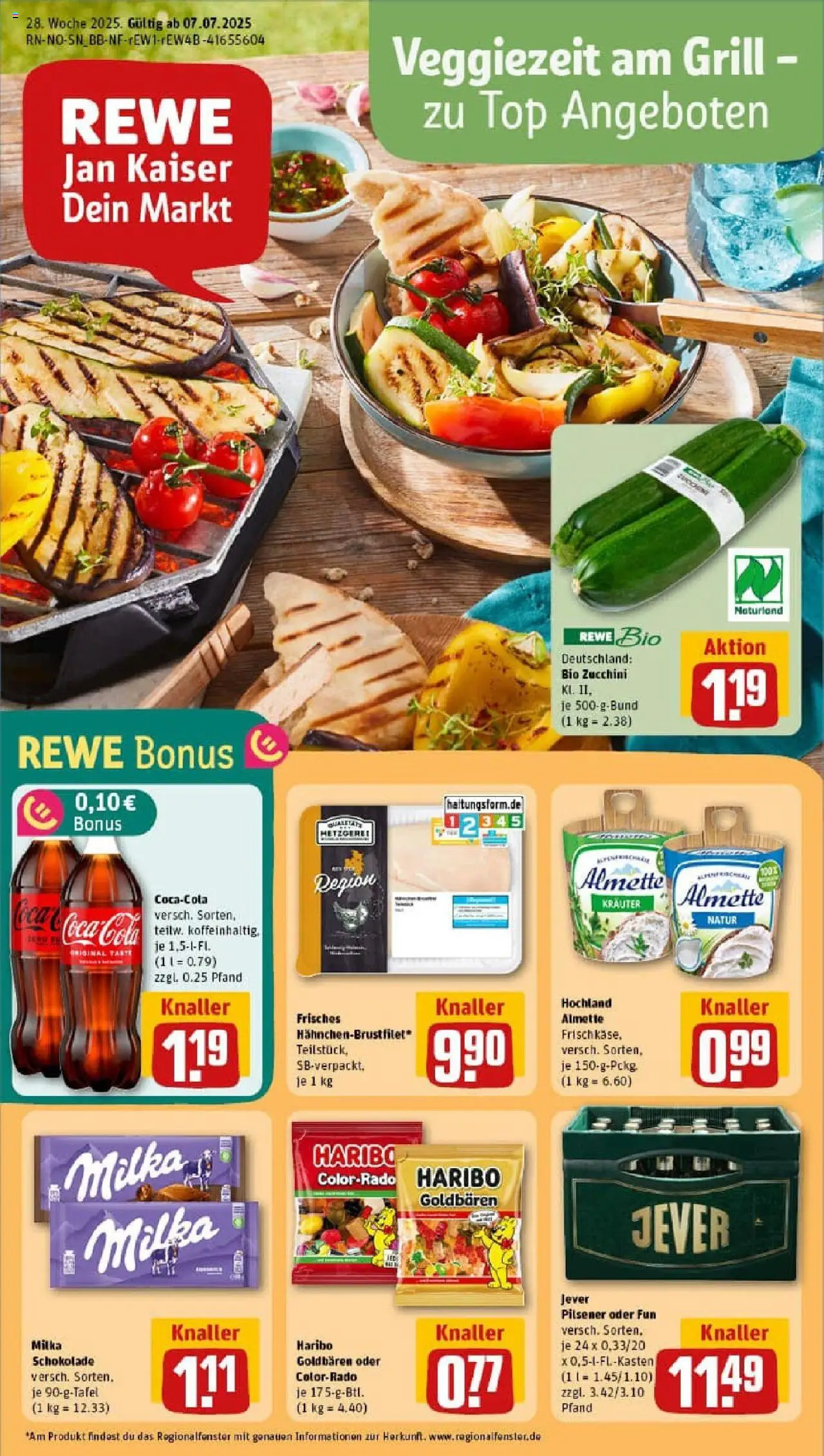 Rewe prospekt Adelebsen	 - gültig ab dem 06.07.2025 | Seite: 1 | Produkte: Grill, Coca cola, Cola, Schokolade