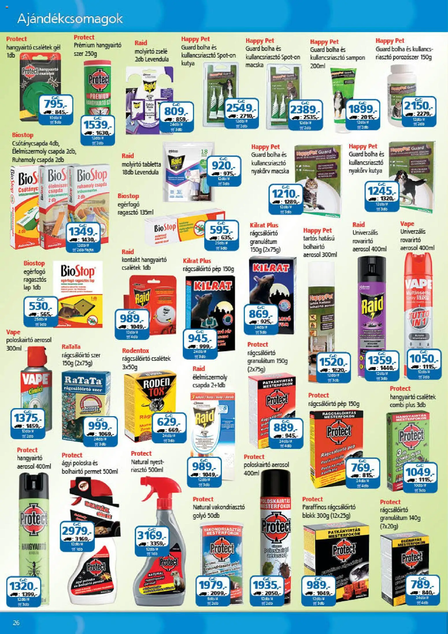 ÁRKLUB akciós ujság - amely érvényes a következő dátumtól: 01.01.2026 | Oldal: 26 | Termékek: Vakondriasztó, Egérfogó, Sampon, Levendula