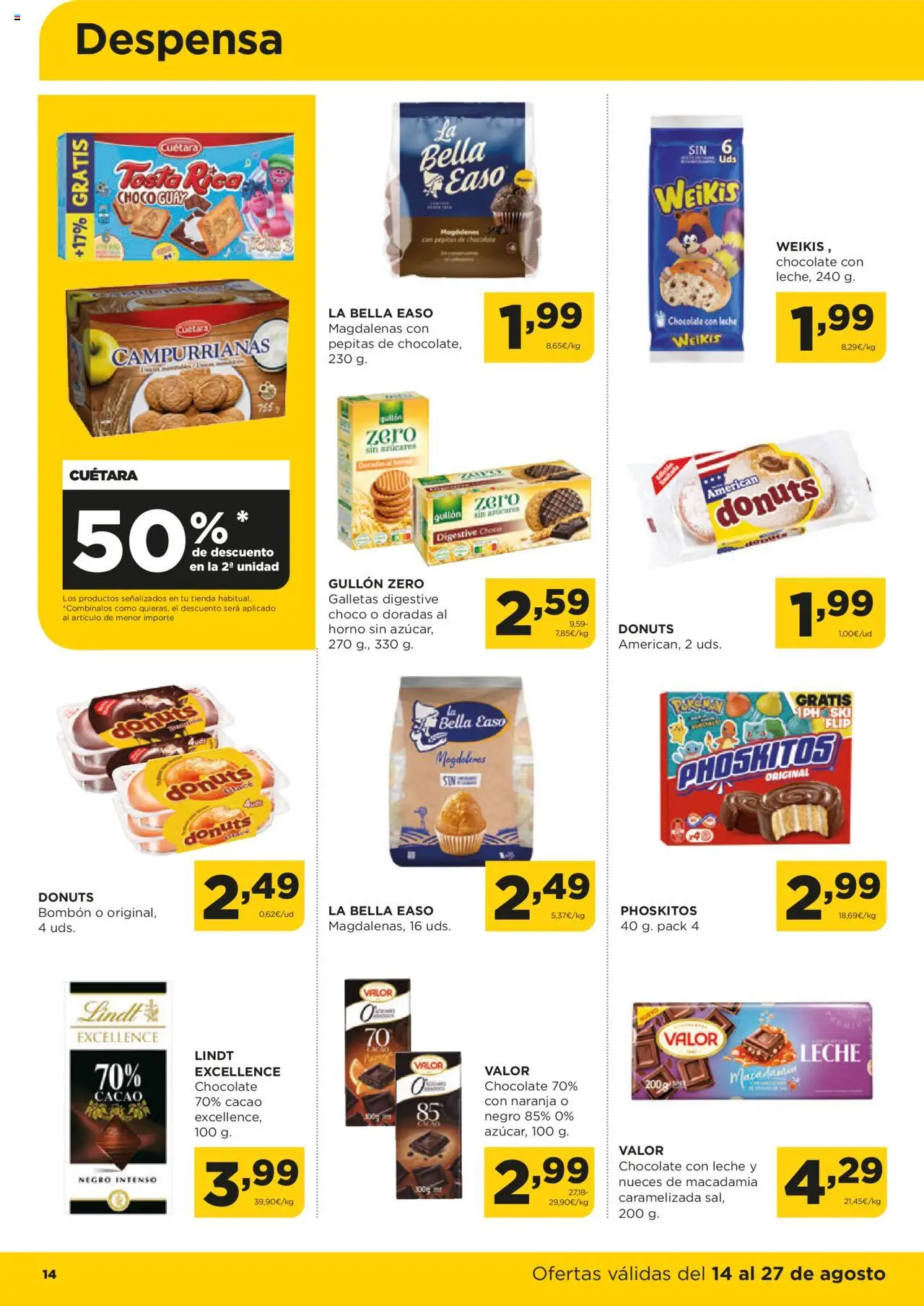 Alimerka folleto Castilla y León │ válido desde el 14.08.2025 | Página: 16 | Productos: Leche, Κεραία, Horno, Donuts