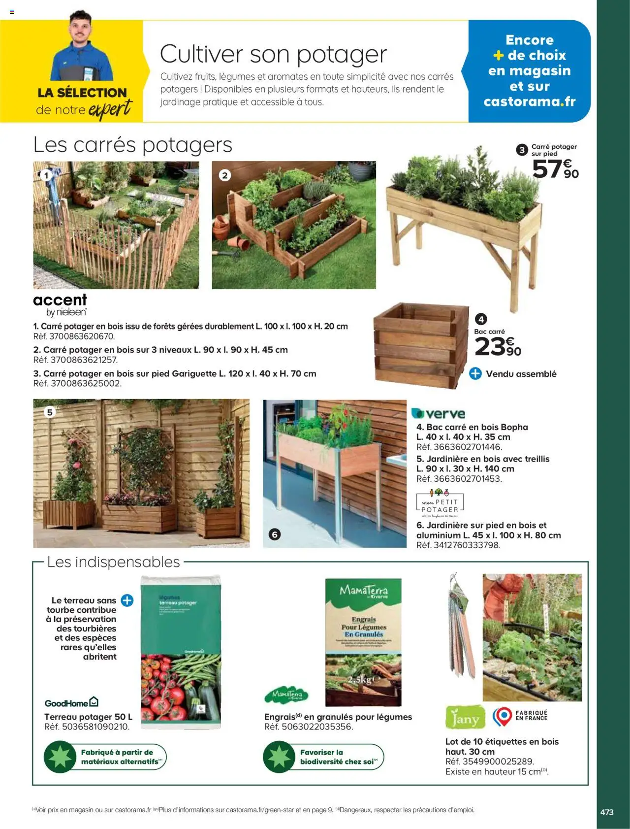 {H1} | Page: 473 | Produits: Carré potager, Jardinière sur pied, Jardinière, Terreau