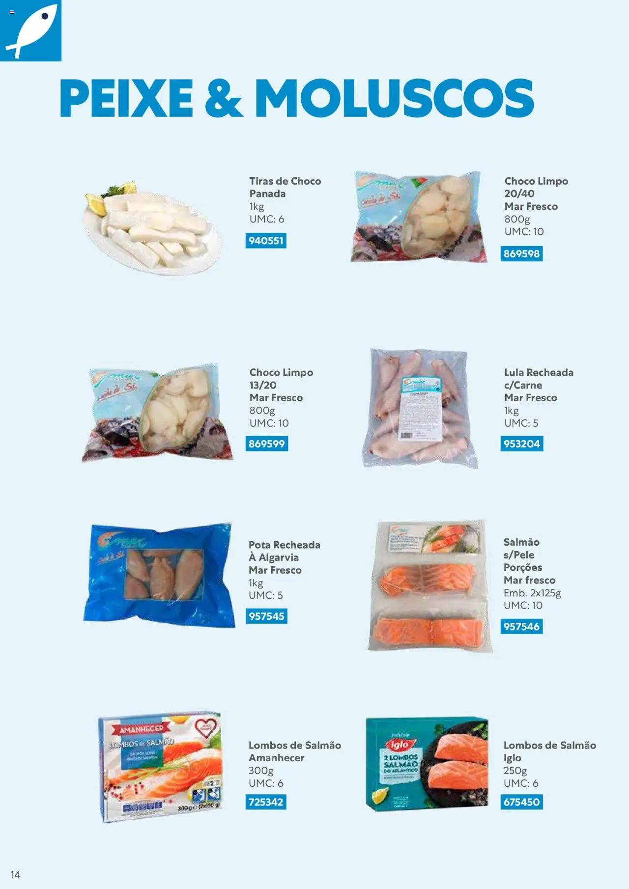 Recheio Congelados │ válido de 01.02.2024 | Página: 14 | Produtos: Salmão, Peixe