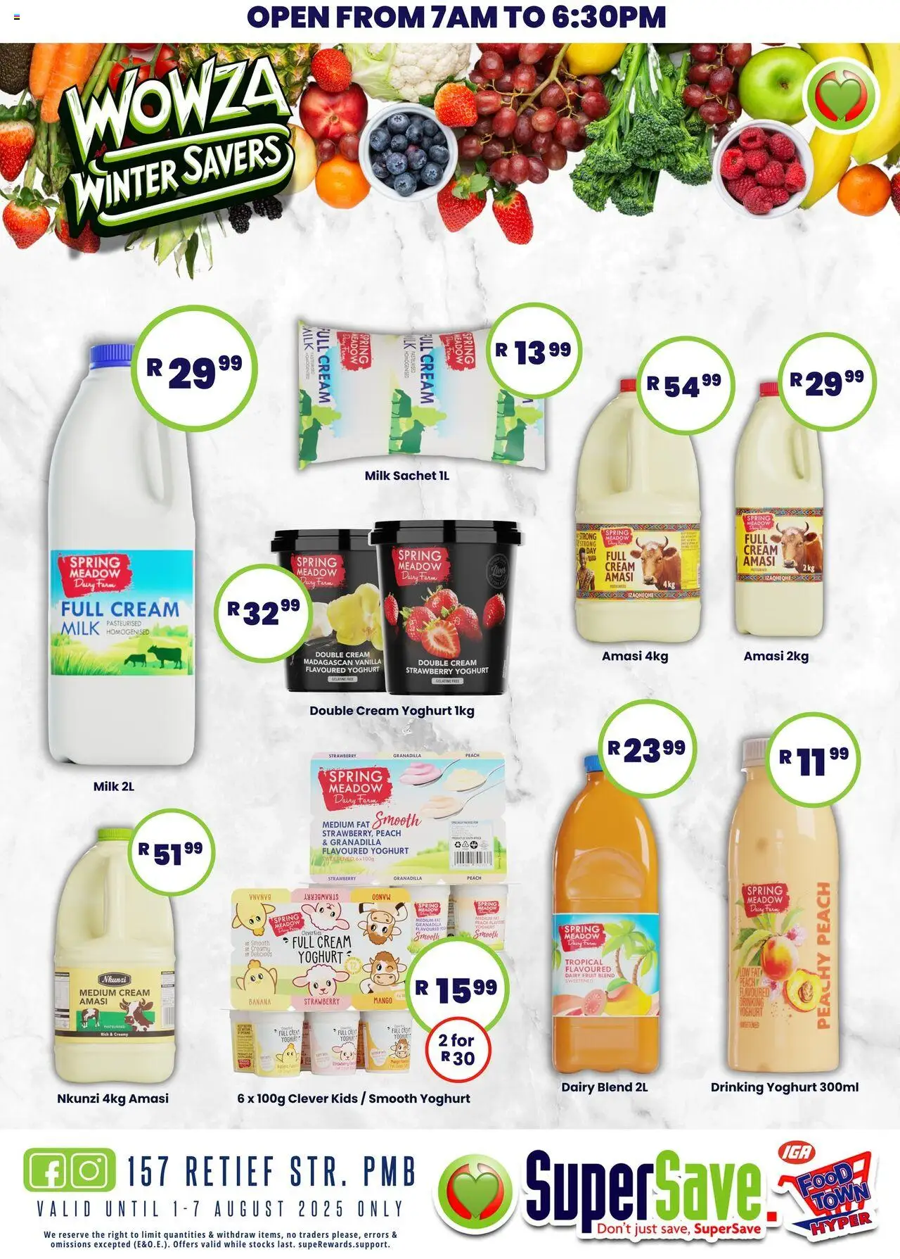 Super Save Specials │ valid from 01.08.2025 | Page: 62 | Products: Yoghurt, Milk, Cream, Fruit