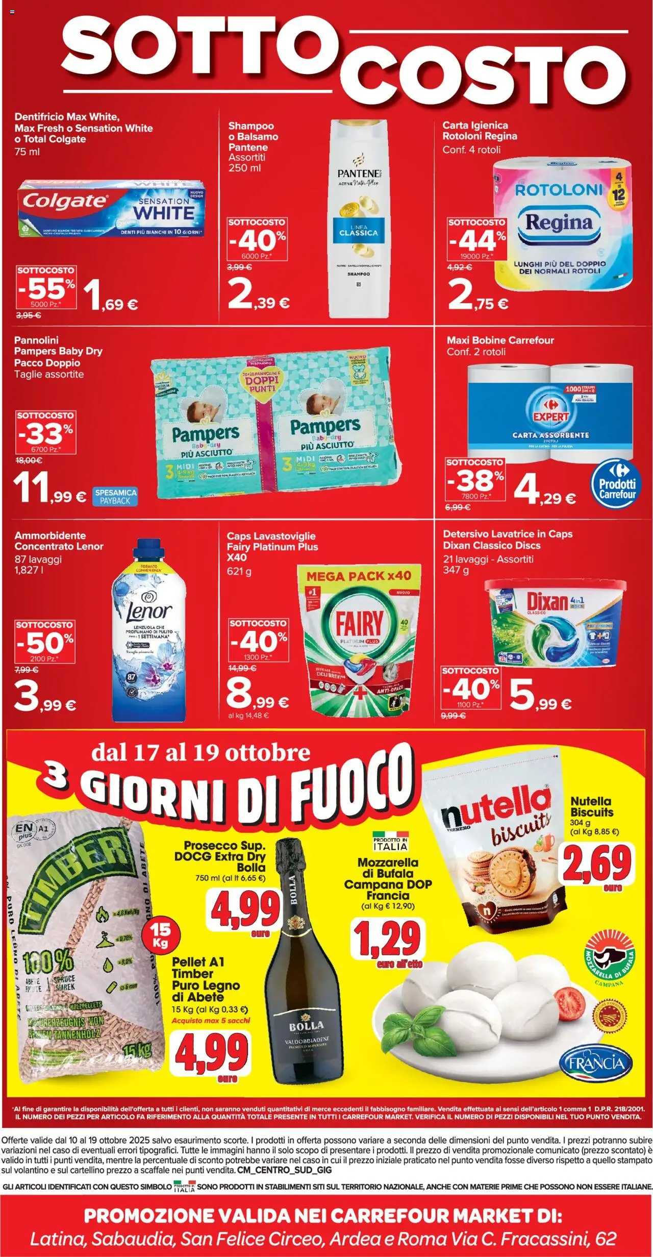 Volantino Carrefour del 10.10.2025 | Pagina: 4 | Prodotti: Balsamo, Ammorbidente, Mozzarella, Lavastoviglie