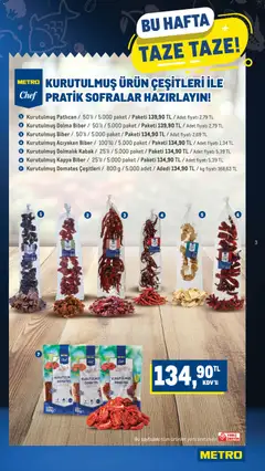 25.03.2026 tarihinden itibaren geçerli olan Metro kataloğu önizlemesi | Sayfa: 3 | Ürünler: Kabak, Domates, Biber, Patlıcan