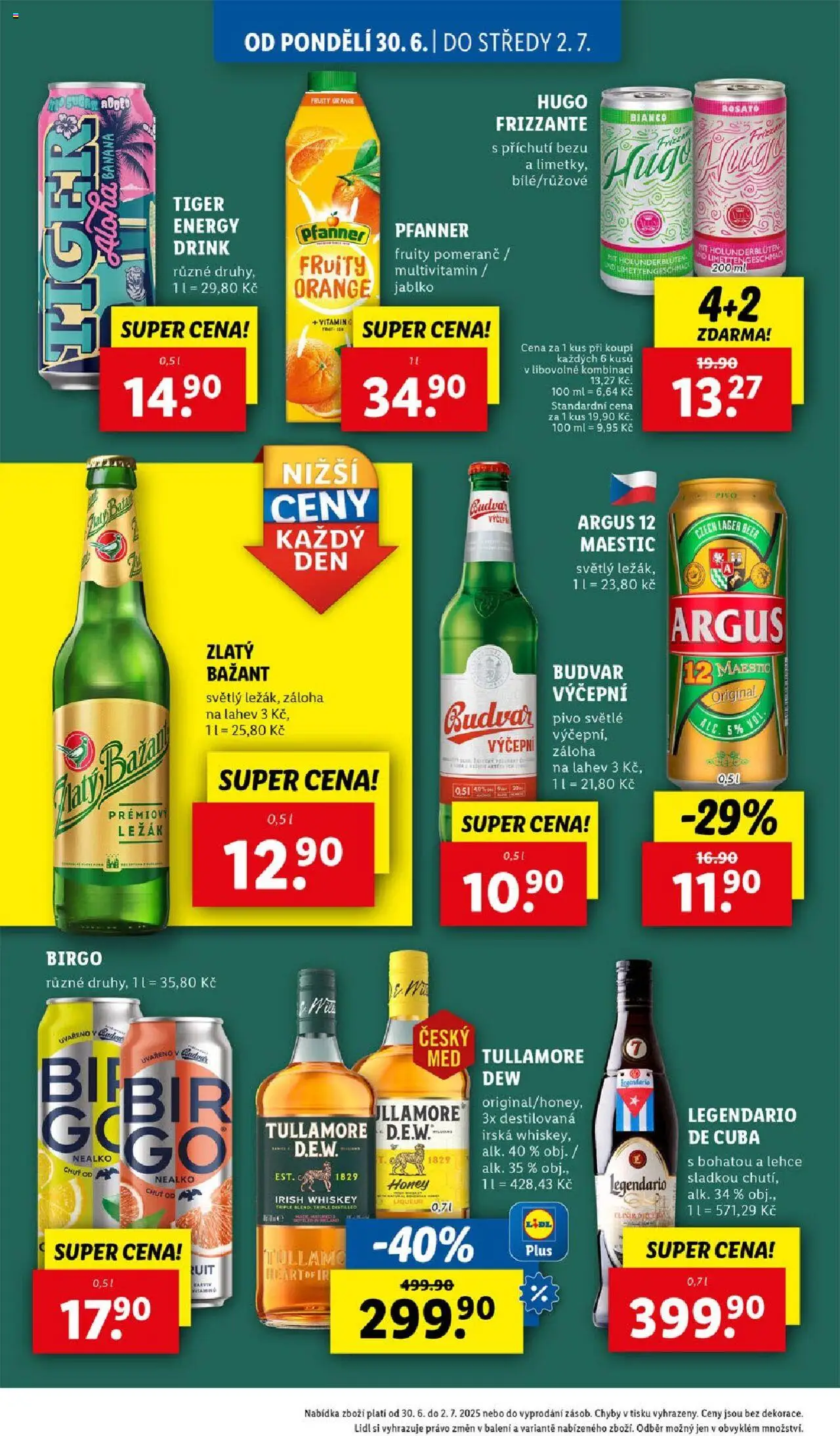 Lidl leták od 30.06.2025 | Strana: 32 | Produkty: Pivo, Frizzante, Budvar 12, Hugo Frizzante