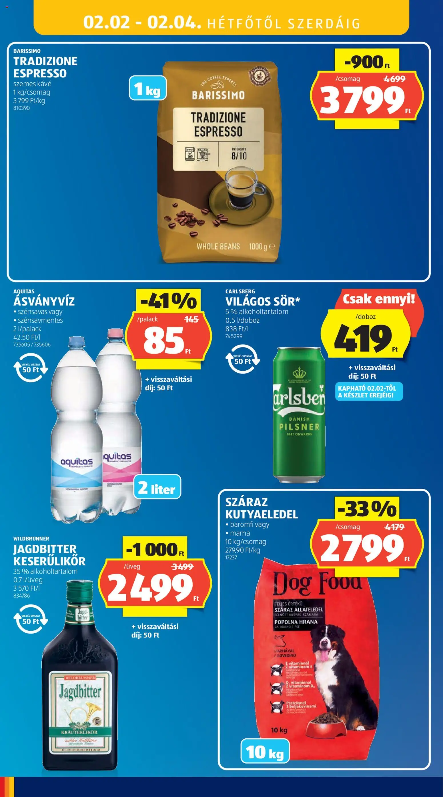 Aldi akciós ujság - amely érvényes a következő dátumtól: 29.01.2026 | Oldal: 30 | Termékek: Kutyaeledel, Kávé, Ásványvíz, Szemes kávé