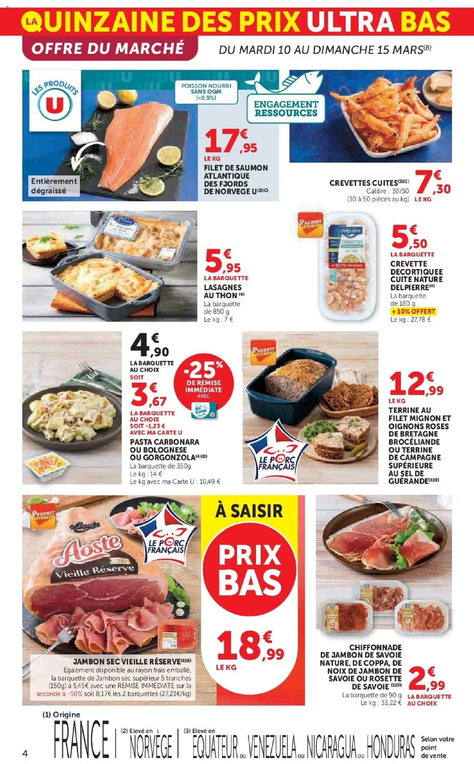 {H1} | Page: 4 | Produits: Sel, Thon, Lasagnes, Saumon