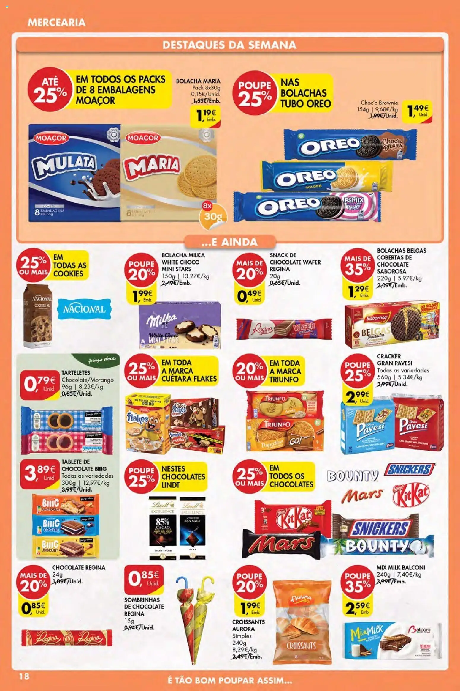 Pingo Doce Poupe Esta Semana Açores │ válido de 12.02.2026 | Página: 18 | Produtos: Aveia, Bolachas, Chocolates, Chocolate