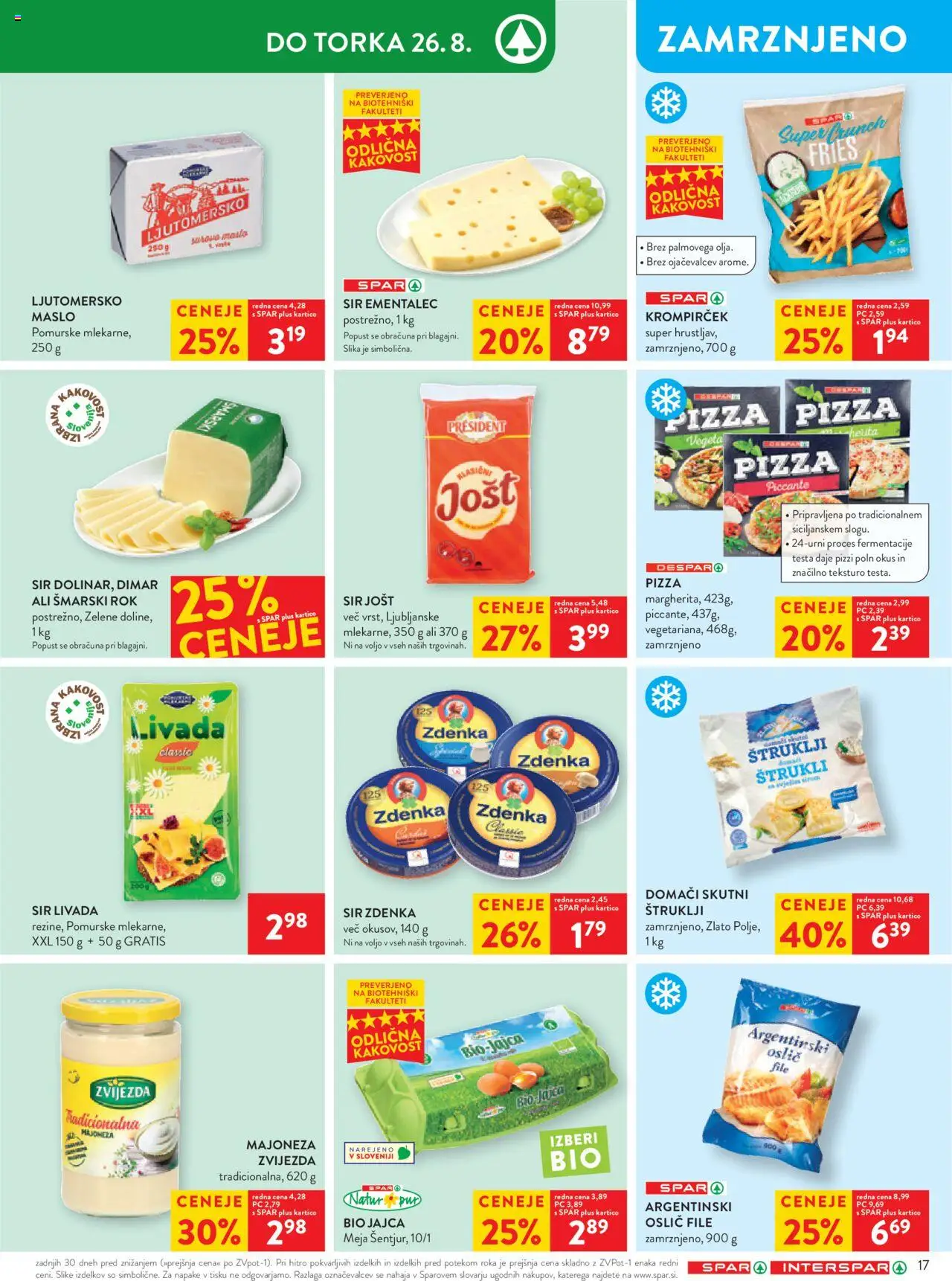 Spar katalog 34/25 │ velja od 20.08.2025 | Stran: 17 | Izdelki: Ementalec, Sir, Jajca, Majoneza