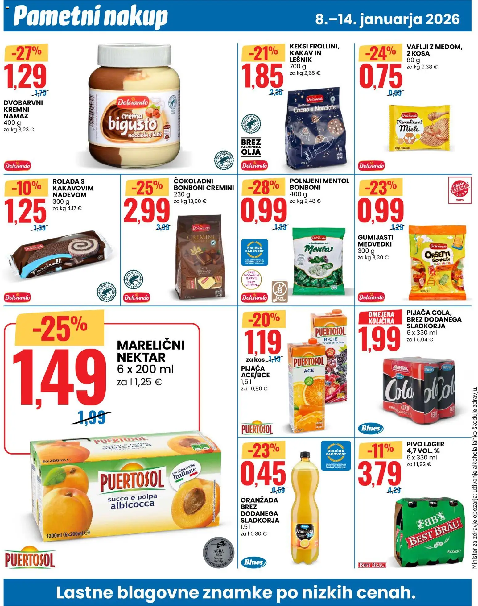 Novi Eurospin katalog ponudbe – veljaven od 08.01.2026 | Stran: 8 | Izdelki: Keksi, Vaflji, Namaz, Kakav