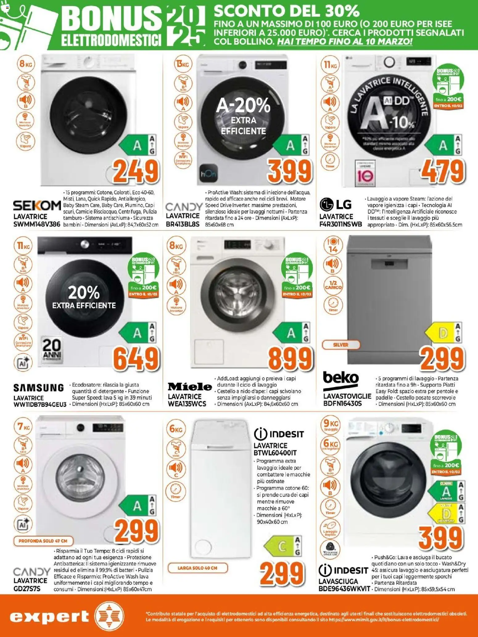 Volantino Expert del 26.02.2026 | Pagina: 17 | Prodotti: Lavasciuga, Detergente, Lavastoviglie, Miele