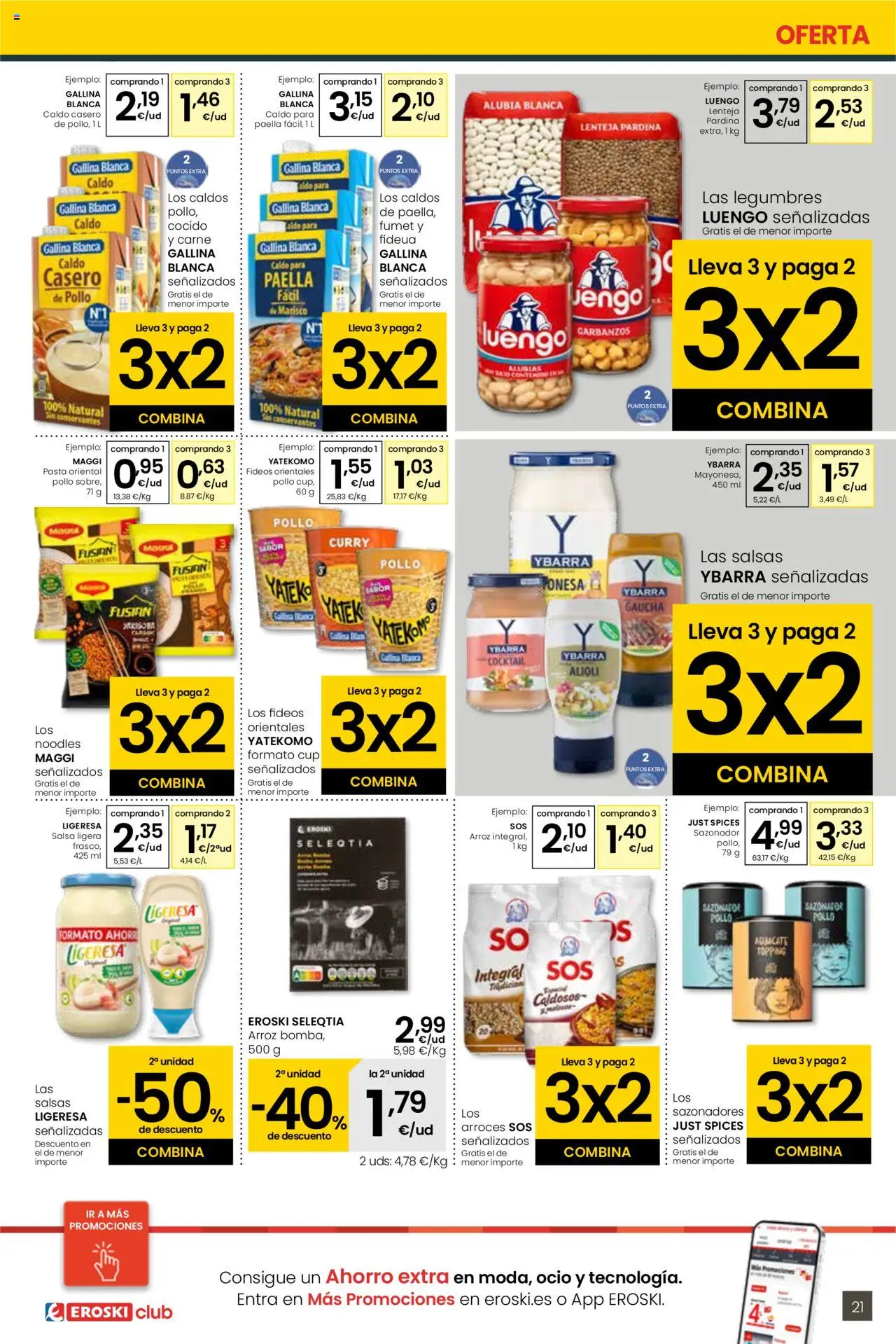 Eroski - Ofertón │ válido desde el 28.08.2025 | Página: 21 | Productos: Arroz, Fideos, Pasta, Sazonador