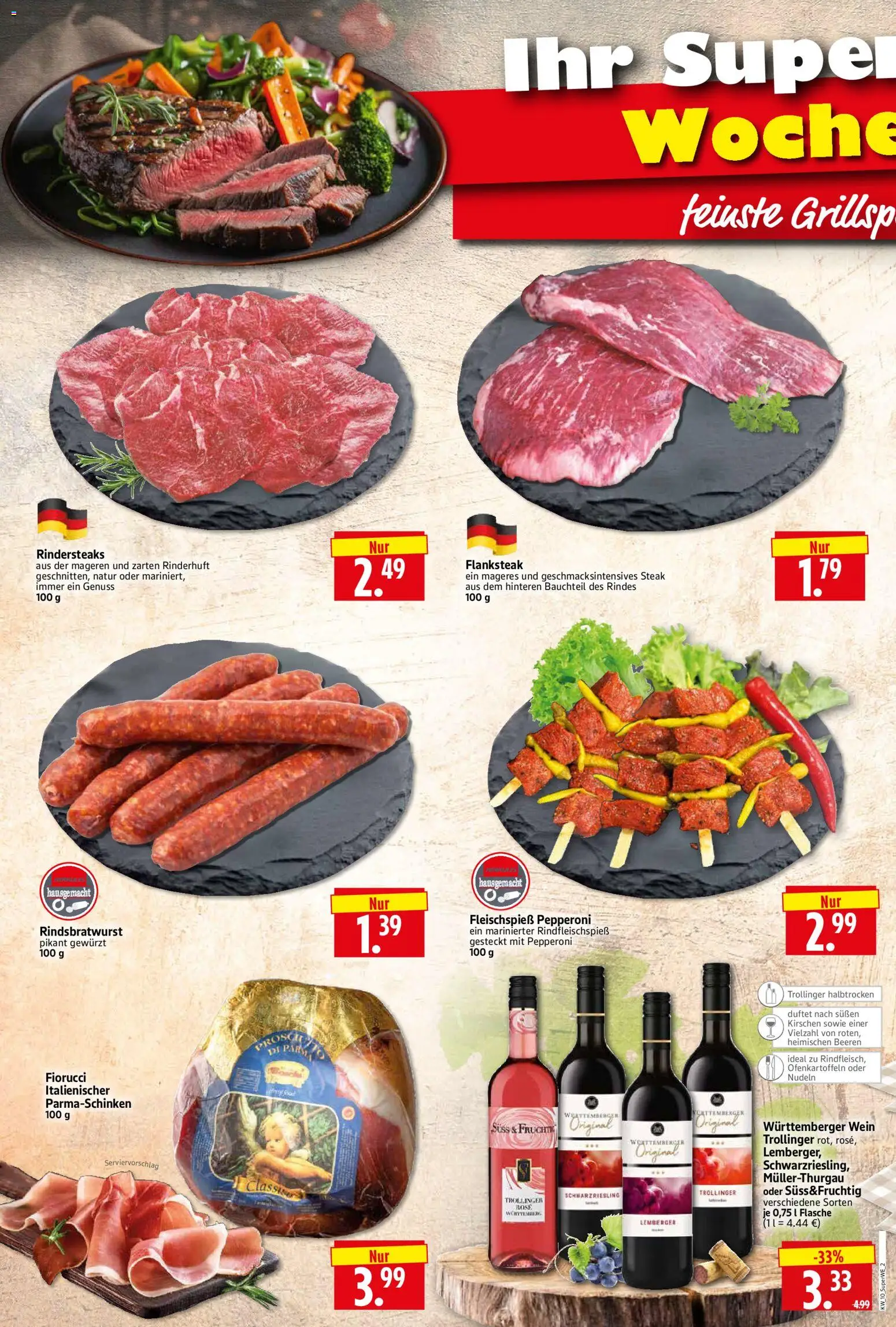 HERKULES Sonderbeilage – gültig ab 05.03.2026 | Seite: 2 | Produkte: Kirschen, Wein, Nudeln, Steak