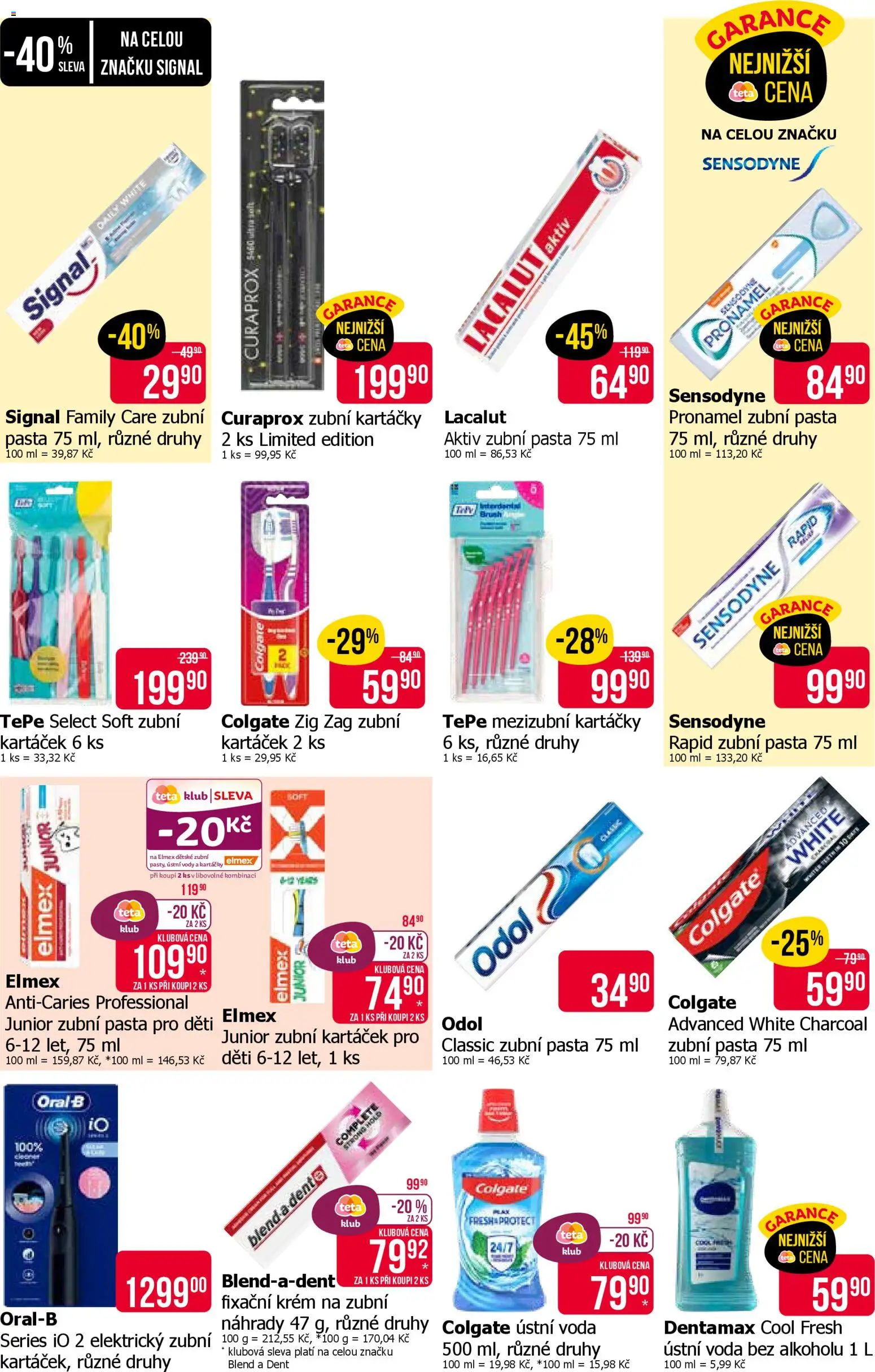 TETA Drogerie leták od 15.01.2026 | Strana: 13 | Produkty: Zubní kartáček, Voda, Sensodyne Rapid, Lacalut