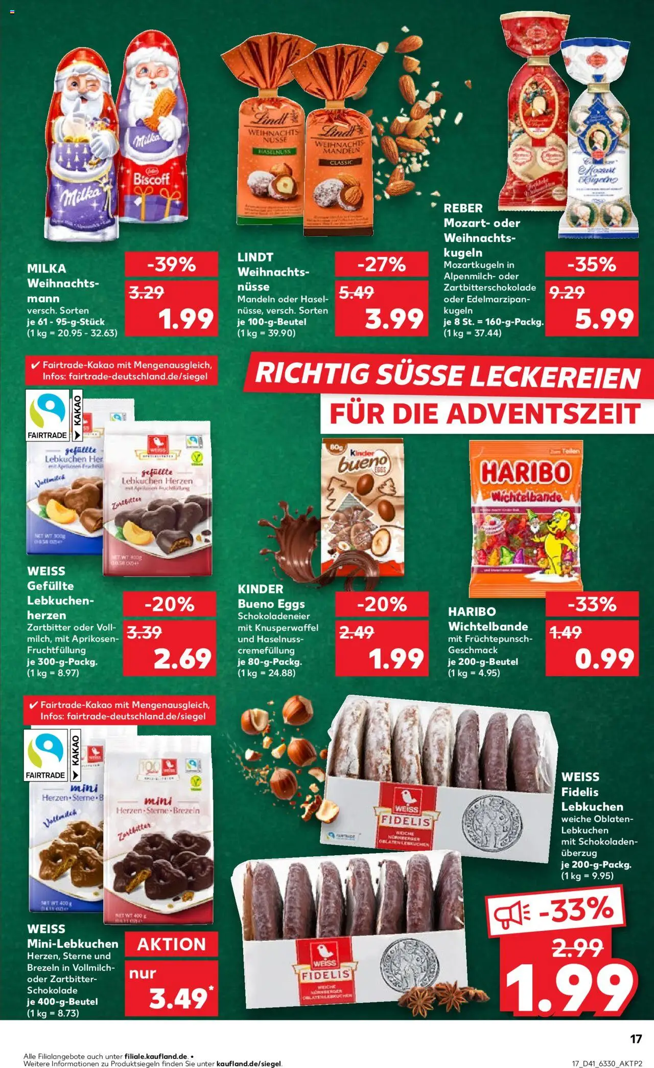 Kaufland prospekt Kiel	 – gültig ab 09.10.2025 | Seite: 17 | Produkte: Haribo, Kinder bueno, Mandeln, Lindt