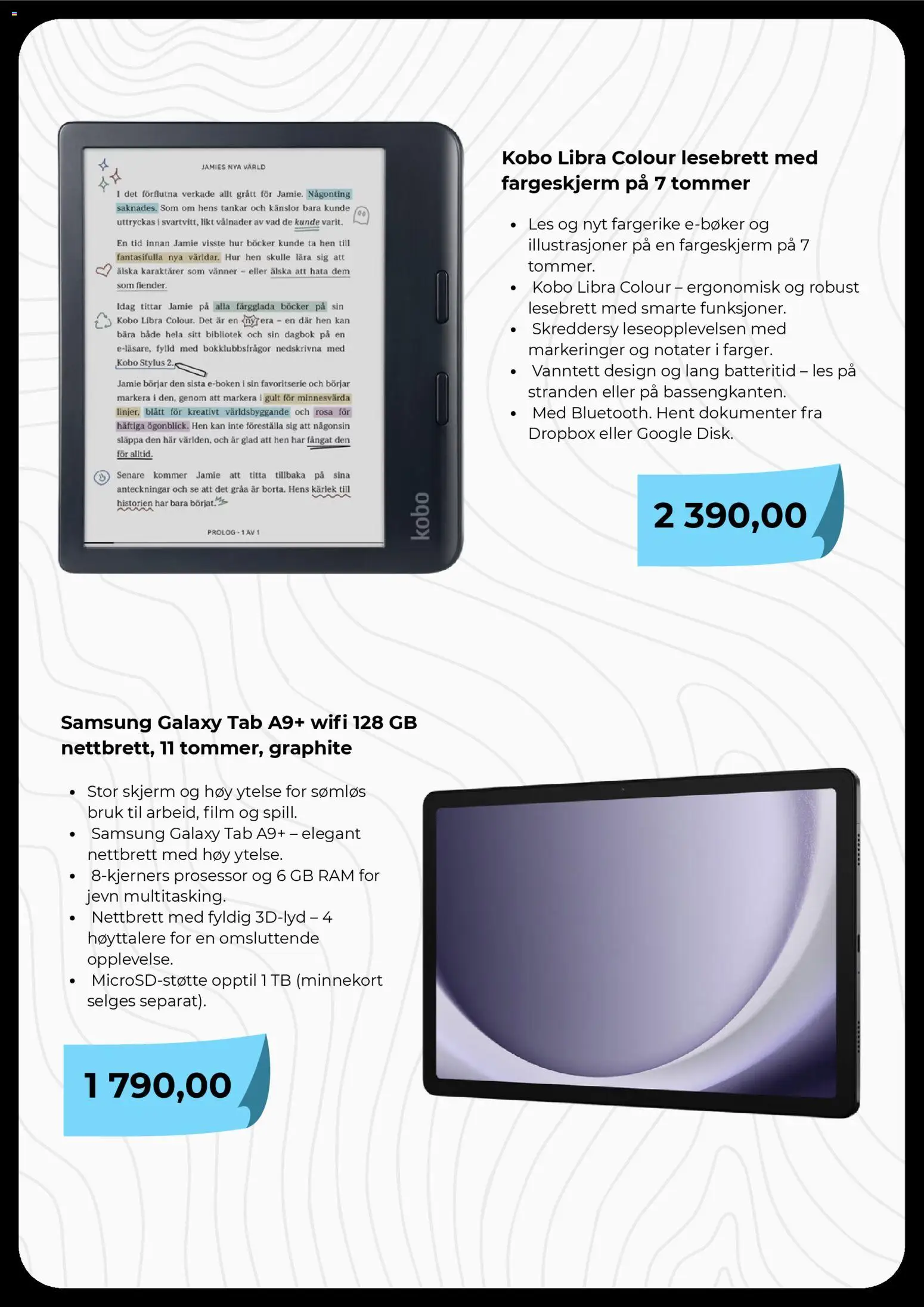 {H1} | Side: 2 | Produkter: Nettbrett, Skjerm, Minnekort, Суміш дитяча