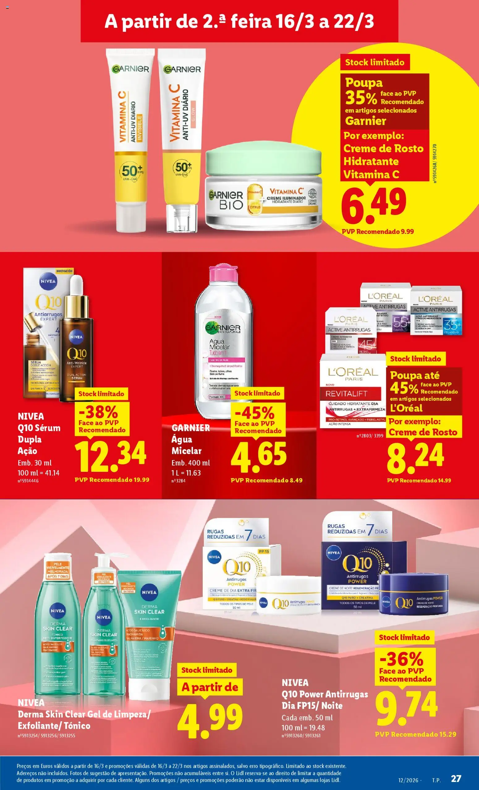 Lidl folheto │ válido de 16.03.2026 | Página: 27 | Produtos: Agua, Iluminador, Água micelar, Creatina
