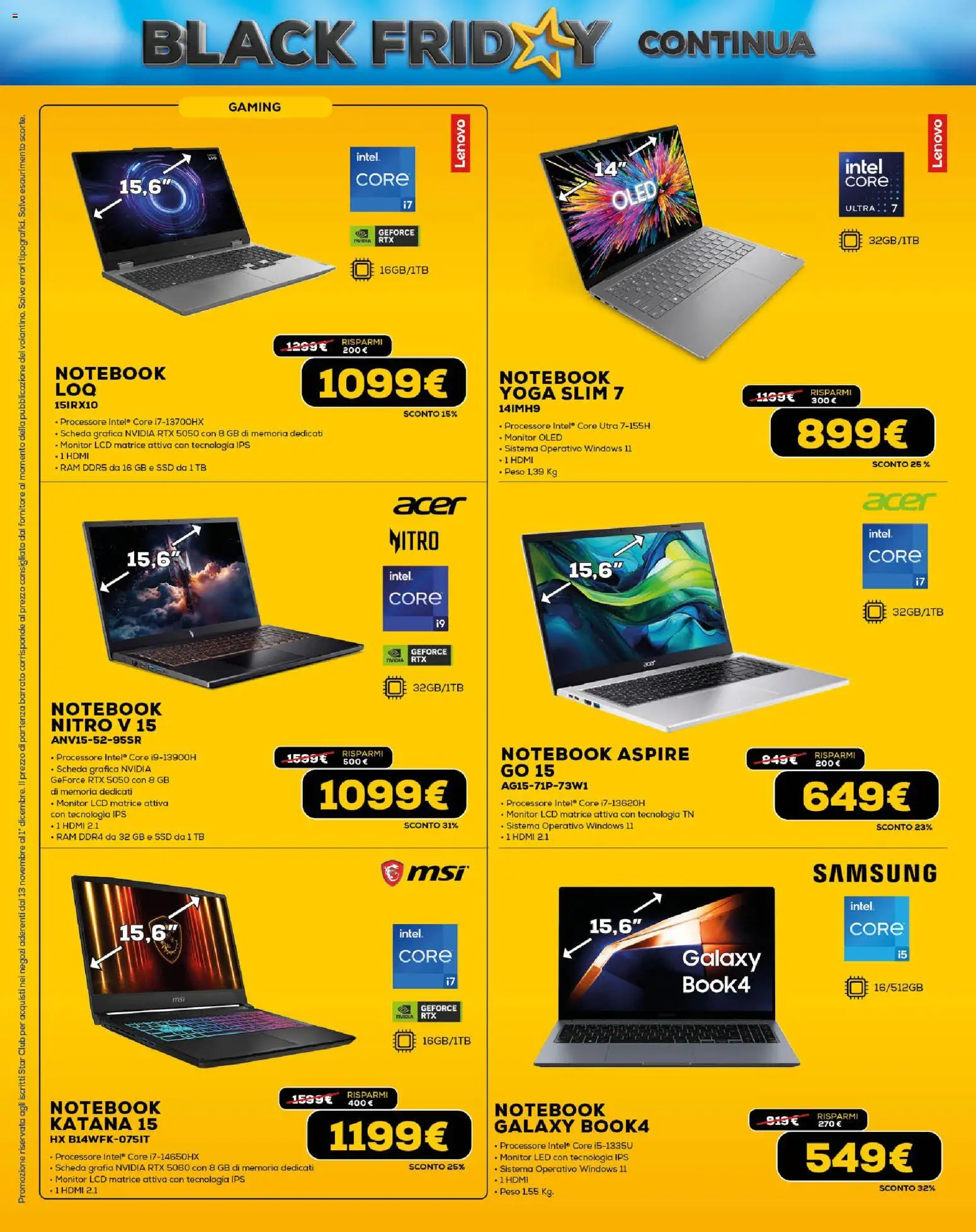 Volantino Euronics del 13.11.2025 | Pagina: 10 | Prodotti: Monitor, Notebook, Samsung