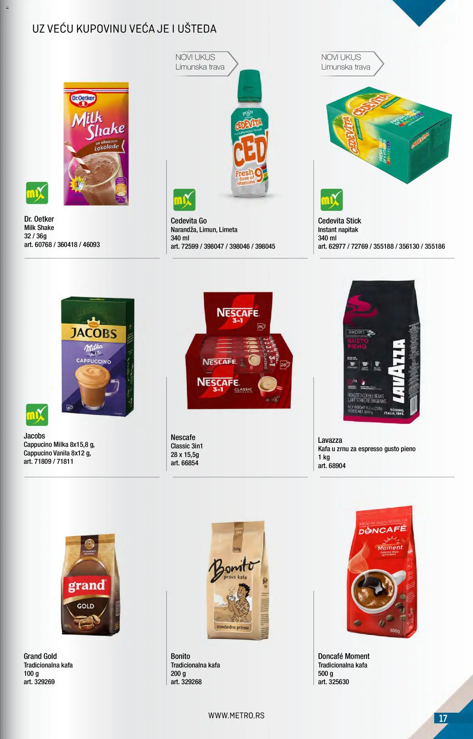 Metro katalog - važi od 01.05.2026 | Strana: 17 | Proizvode: Milka, Doncafe, Limeta, Cedevita