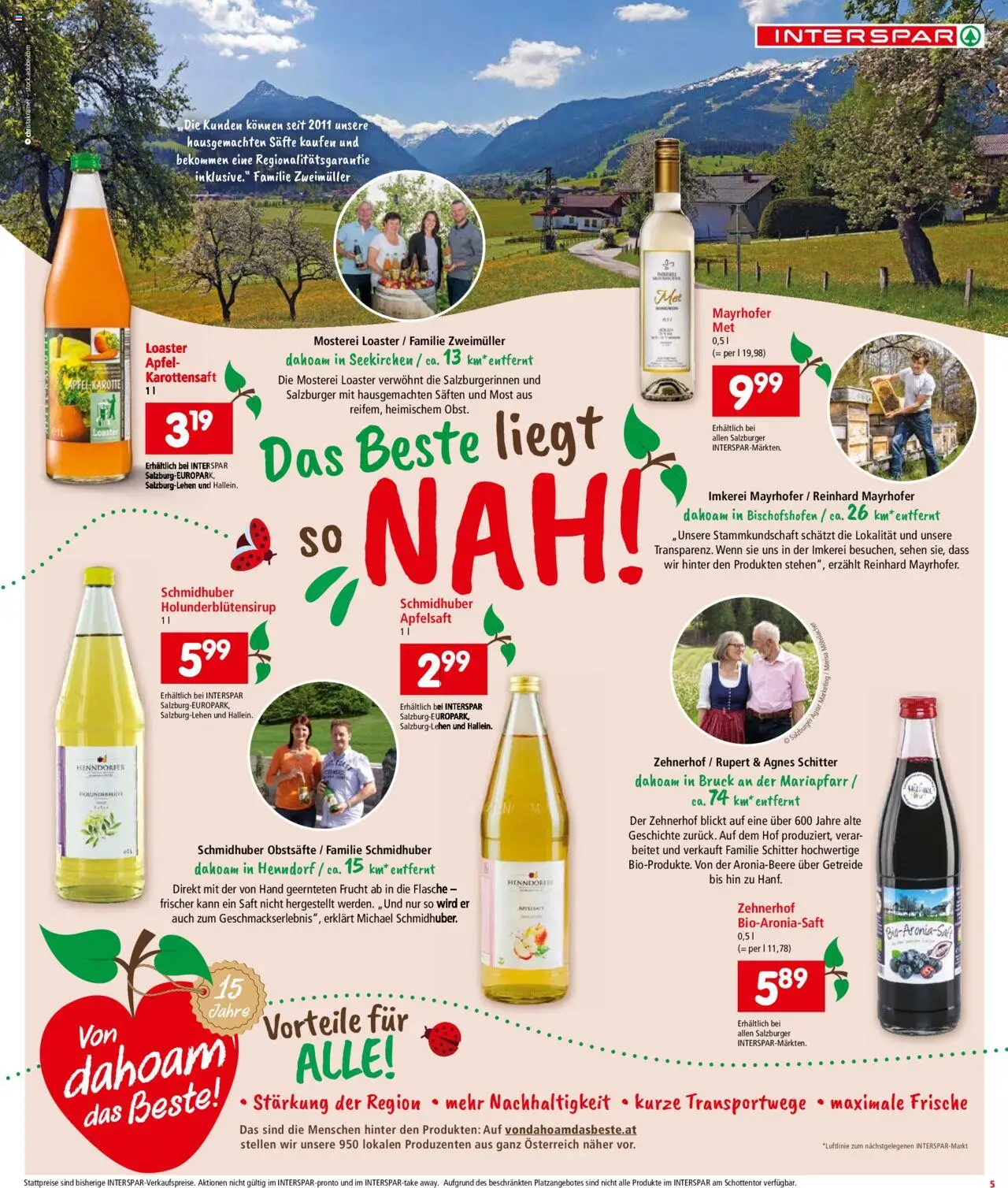 Interspar Flugblatt - Salzburg gültig ab 07.08.2025 | Seite: 5 | Produkte: Getreide, Planche de surf, Saft, Äpfel
