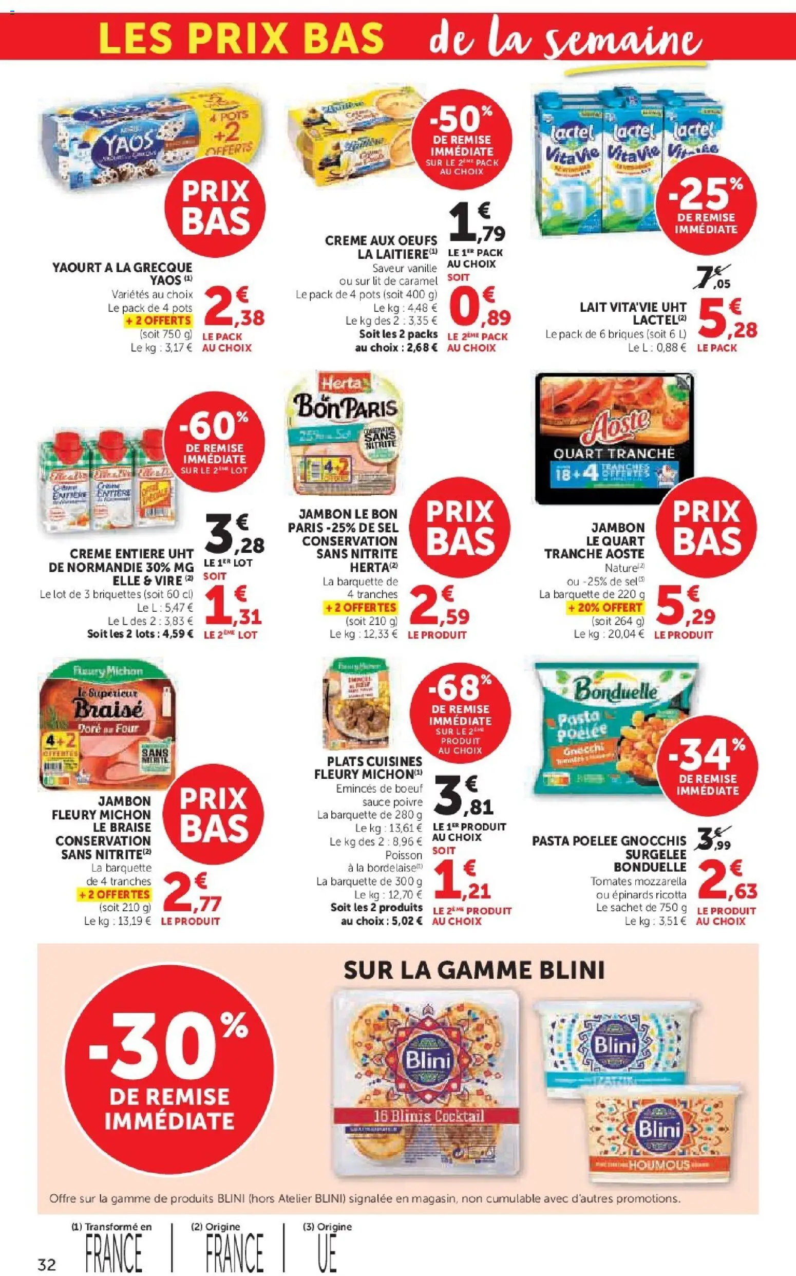 {H1} | Page: 32 | Produits: Mozzarella, Œufs, Tomates, Crème