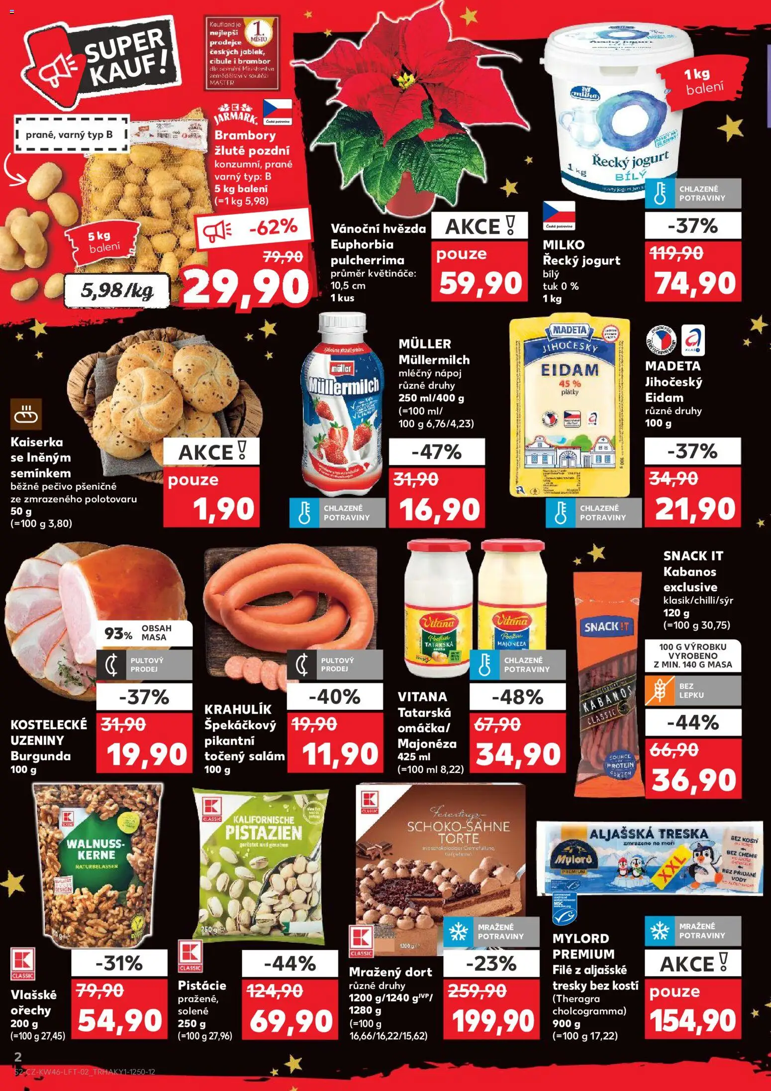 Kaufland leták - Brno od 12.11.2025 | Strana: 2 | Produkty: Treska, Ořechy, Pečivo, Dort